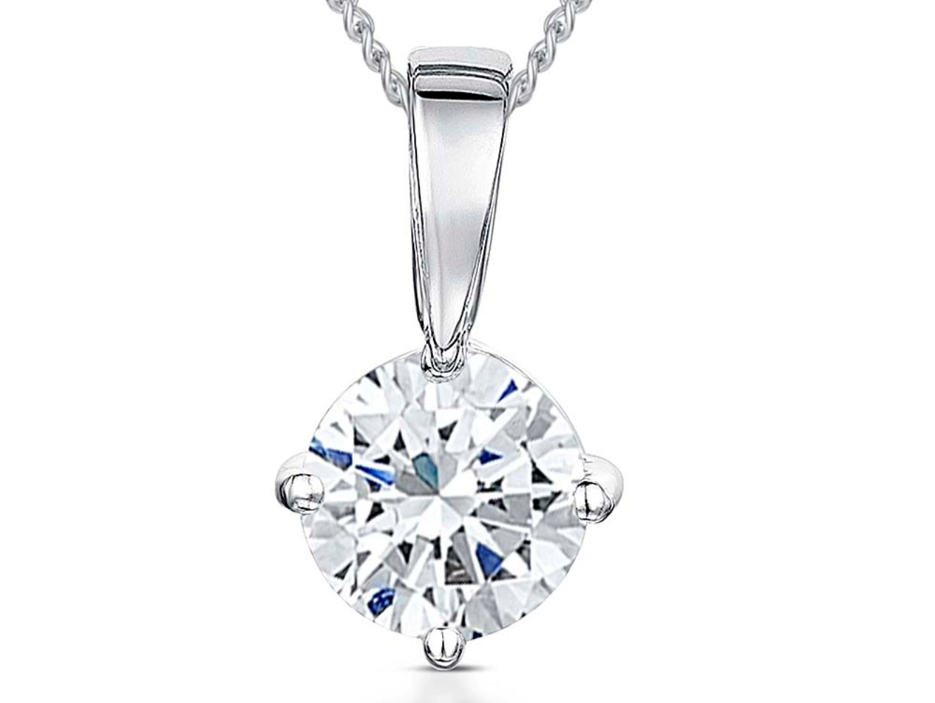 Sterling Silver Solitaire Half Carat Pendant