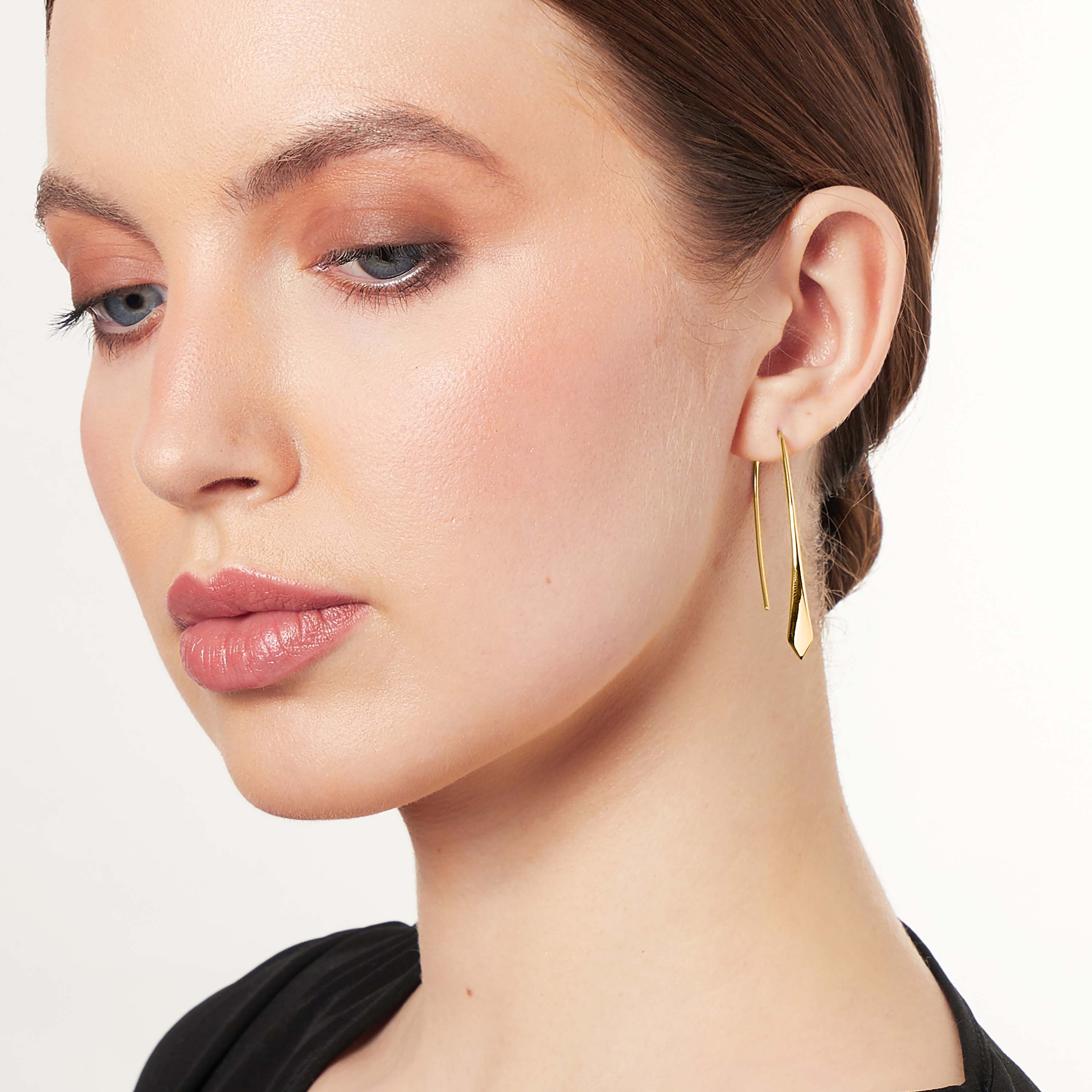 Gold Vermeil Pull Through Earrings