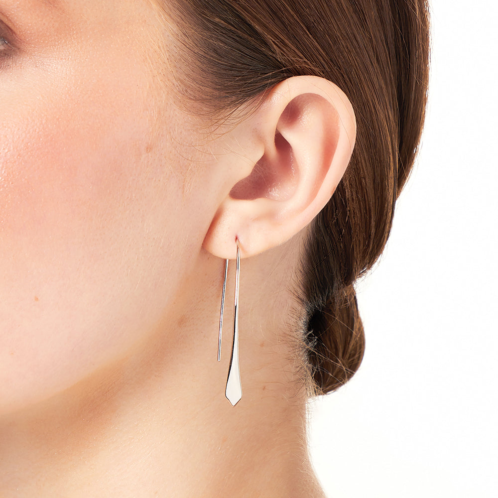 Sterling Silver Pull Through Earrings