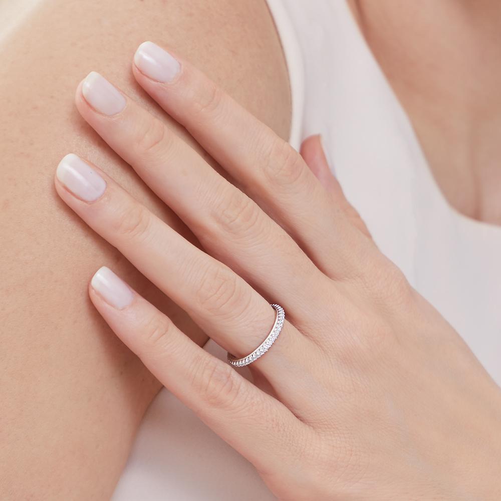 Sterling Silver Grain Set Full Eternity Ring