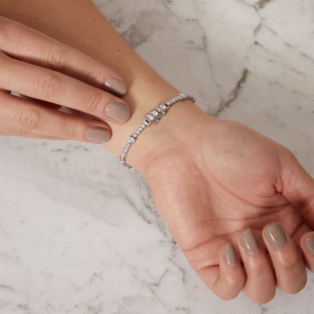 Sterling Silver 6.5 Carat Stones Cubic Zirconia Bracelet