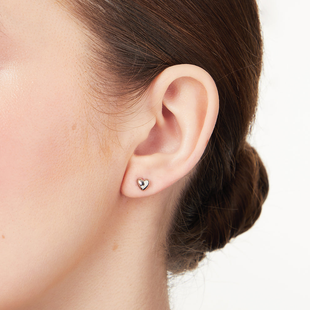 Sterling Silver Bubbly Heart Earrings