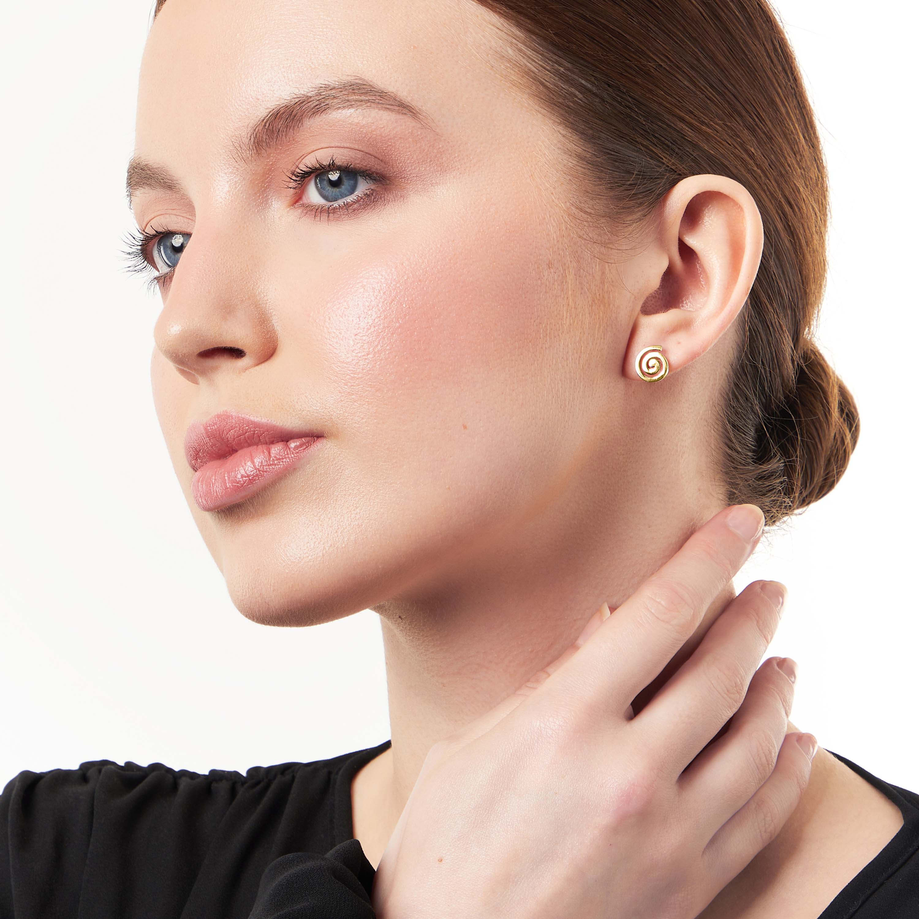 Gold Vermeil Twirl Stud Earrings