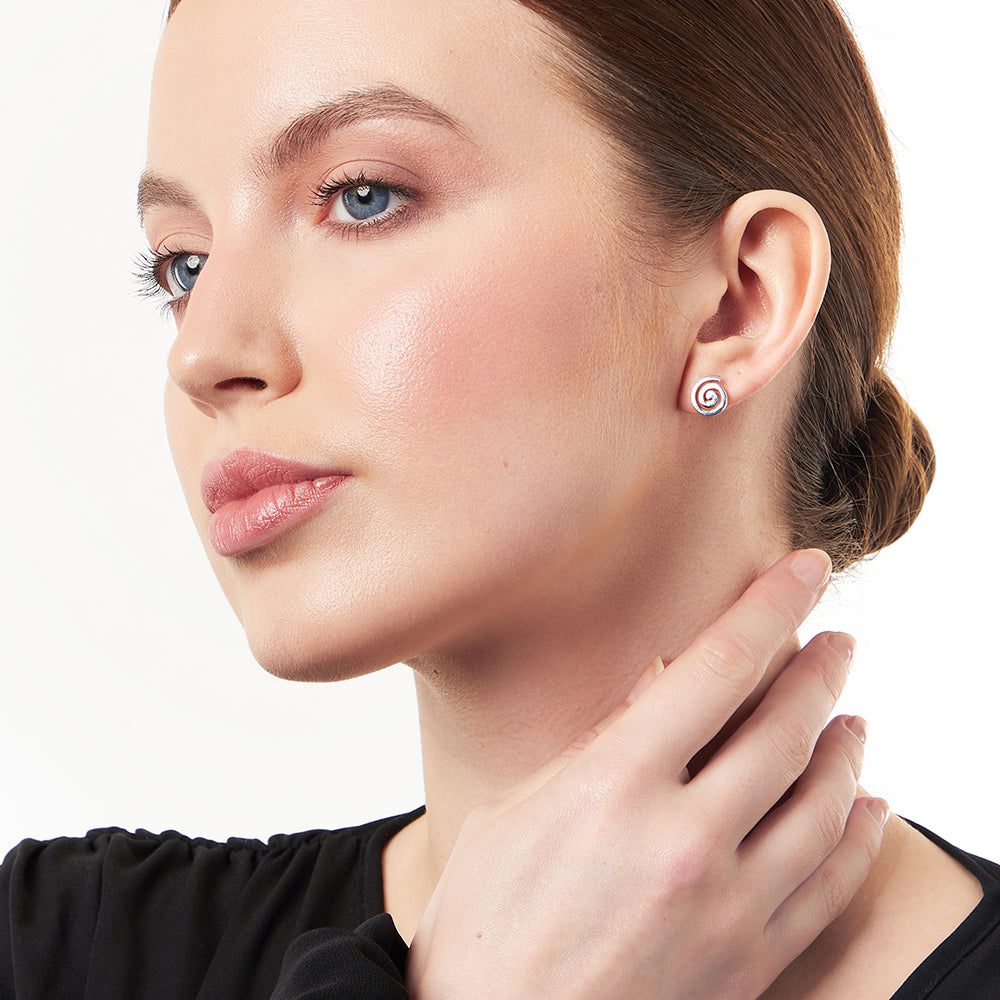Sterling Silver Twirl Studs