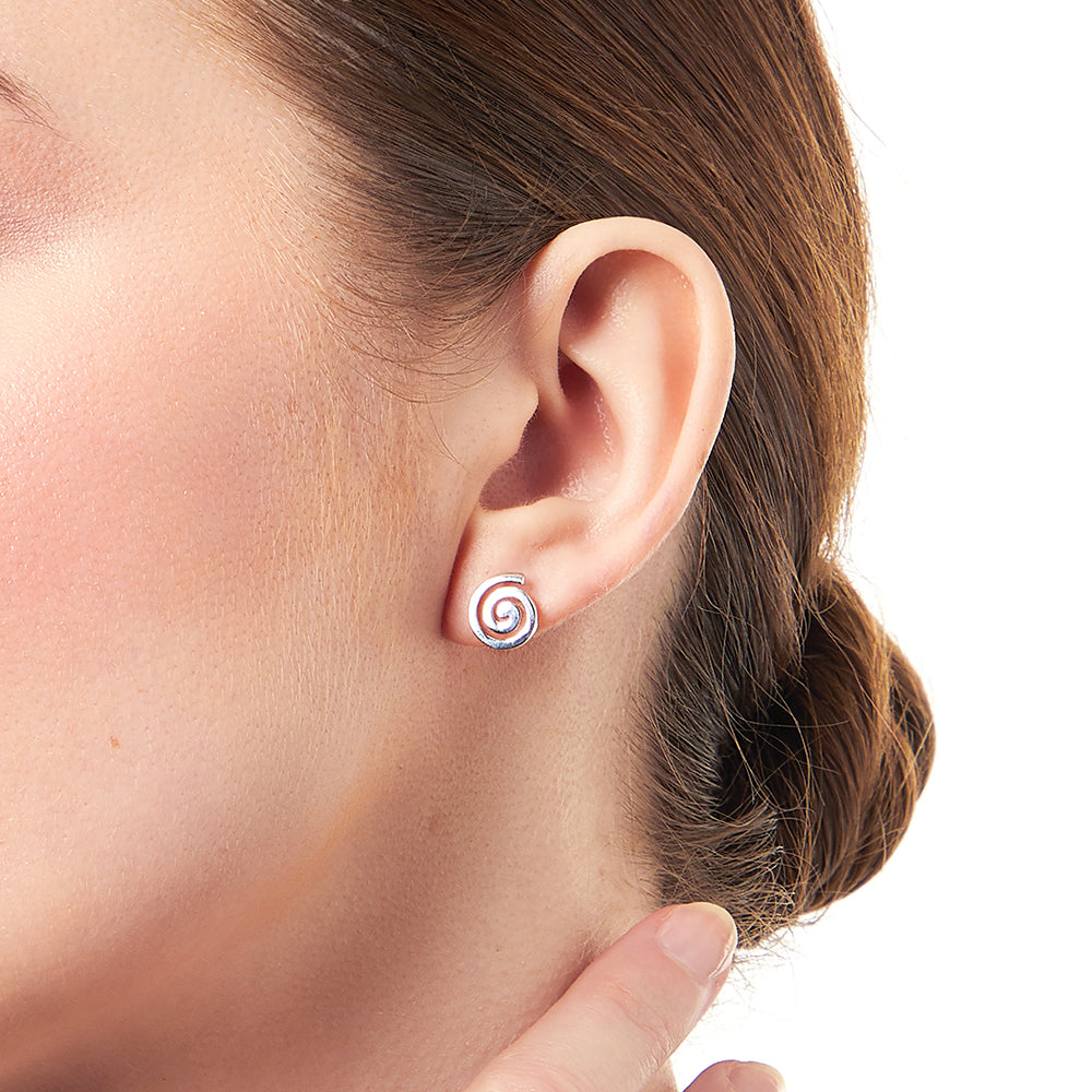 Sterling Silver Twirl Studs