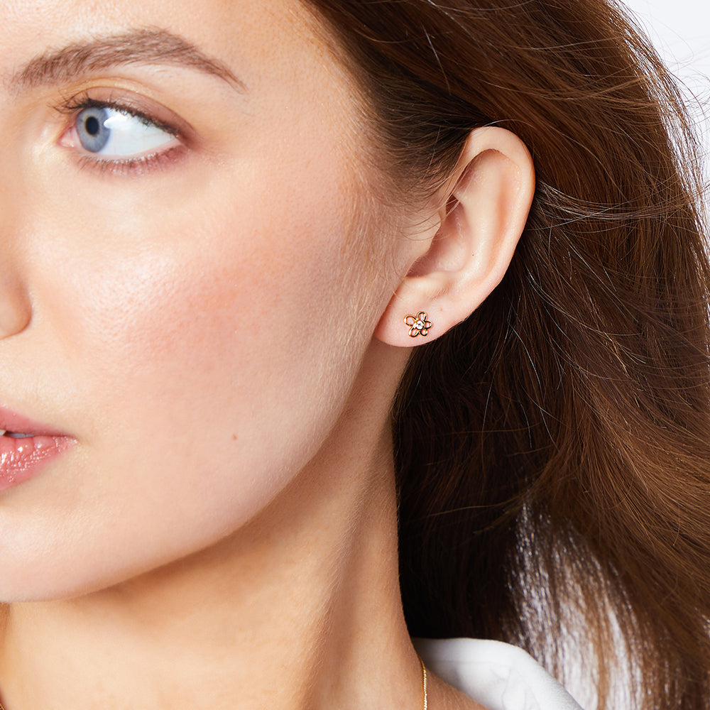 Small Flower Outline Earrings