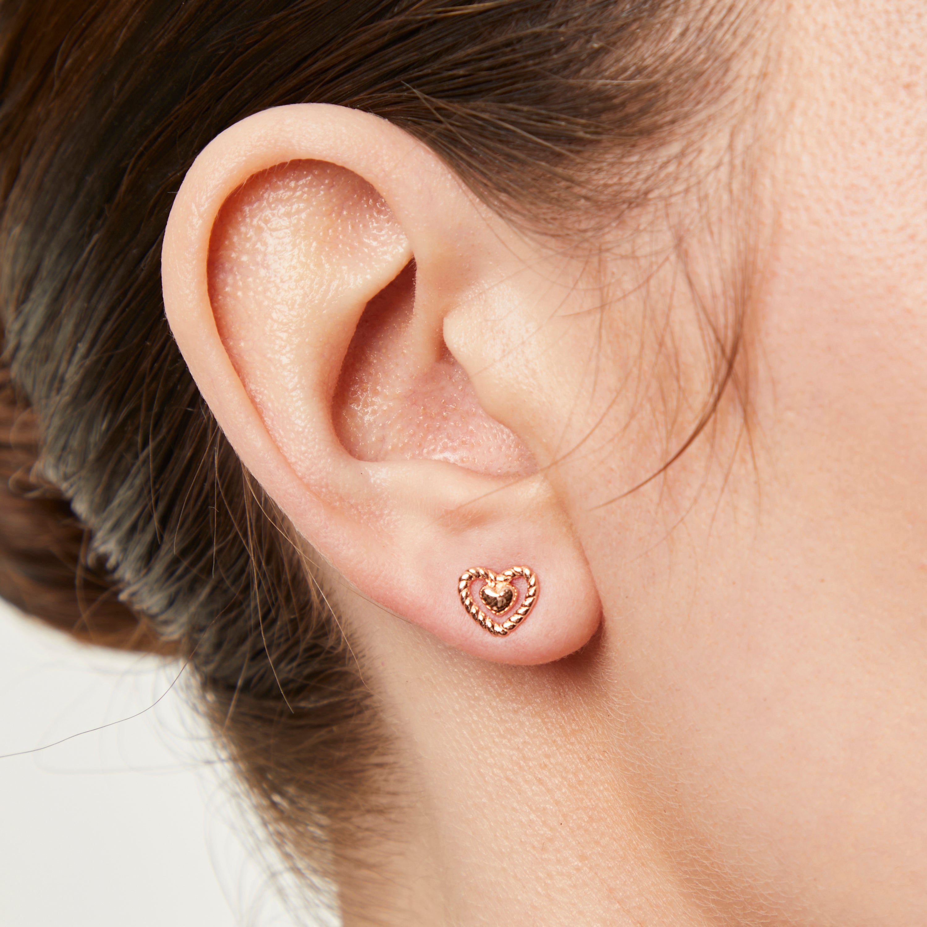 Sterling Silver Woven Open Heart Earrings