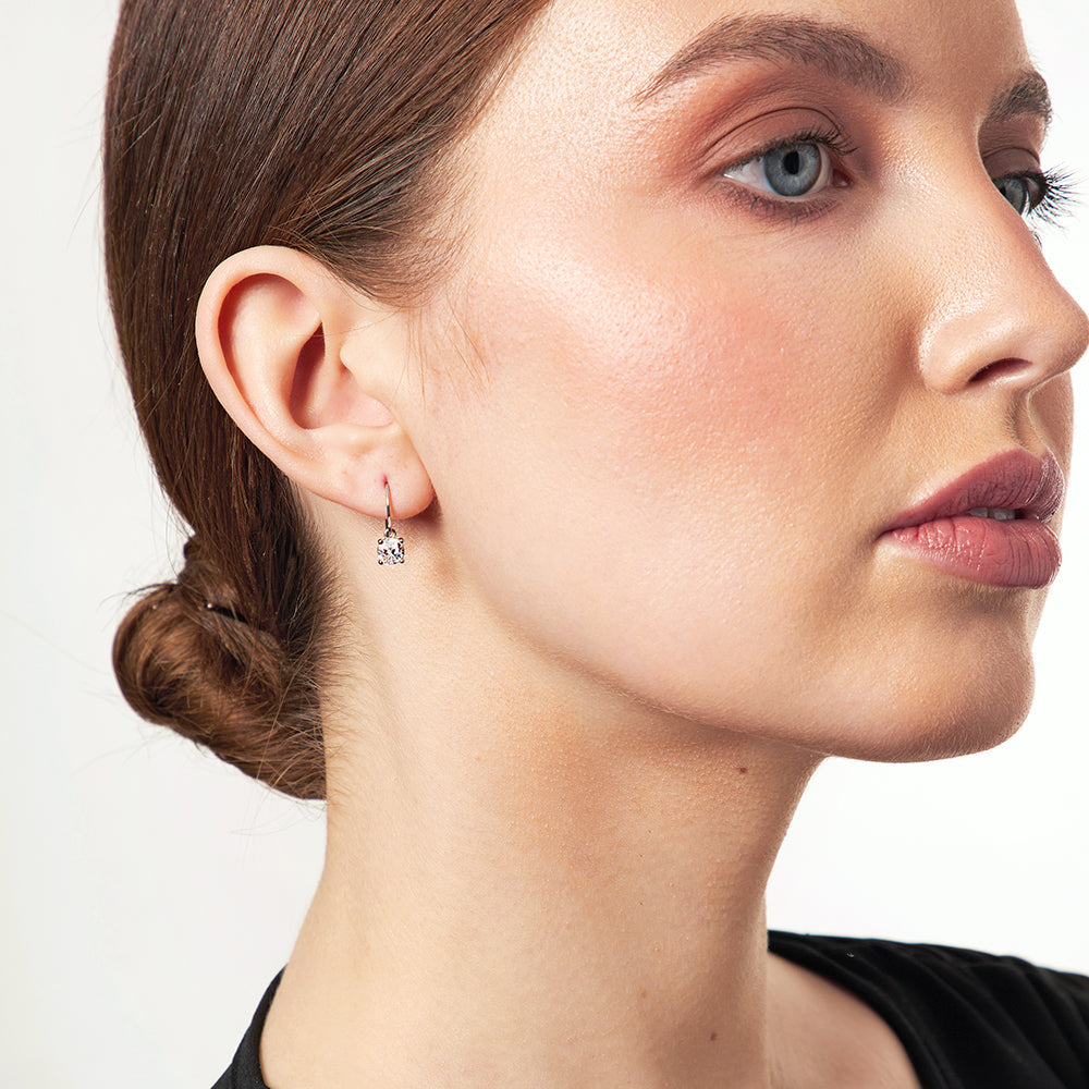 Sterling Silver Half Carat Fishhook Drop Earrings