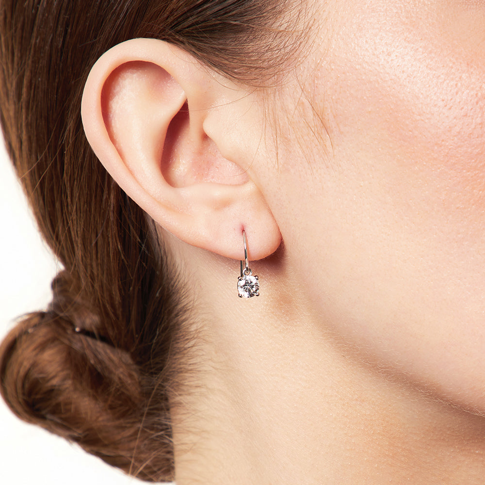 Sterling Silver Half Carat Fishhook Drop Earrings