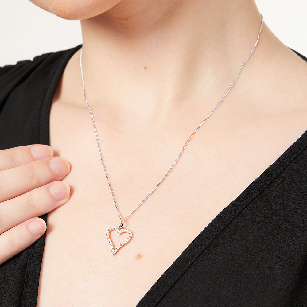 Sterling Silver Squeezed Heart Pendant