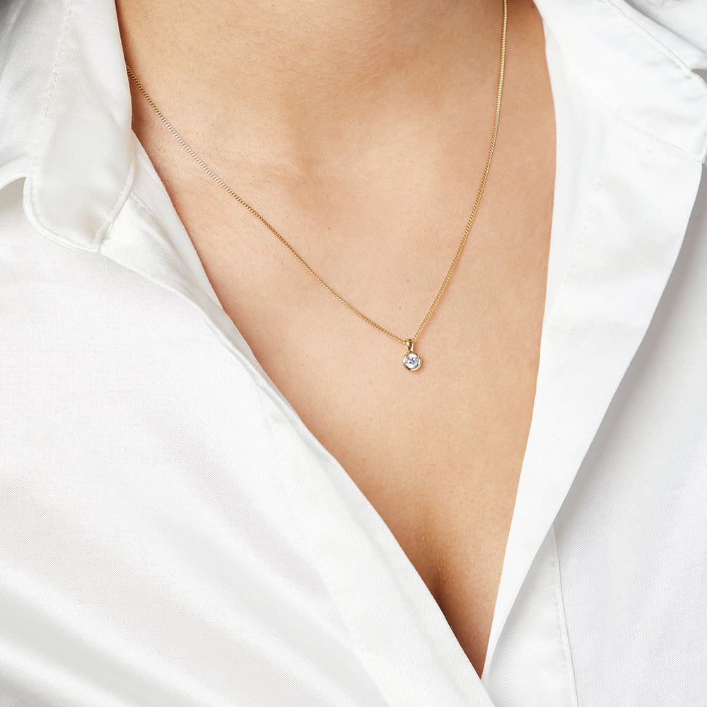 Gold Vermeil Rubover Solitaire Pendant