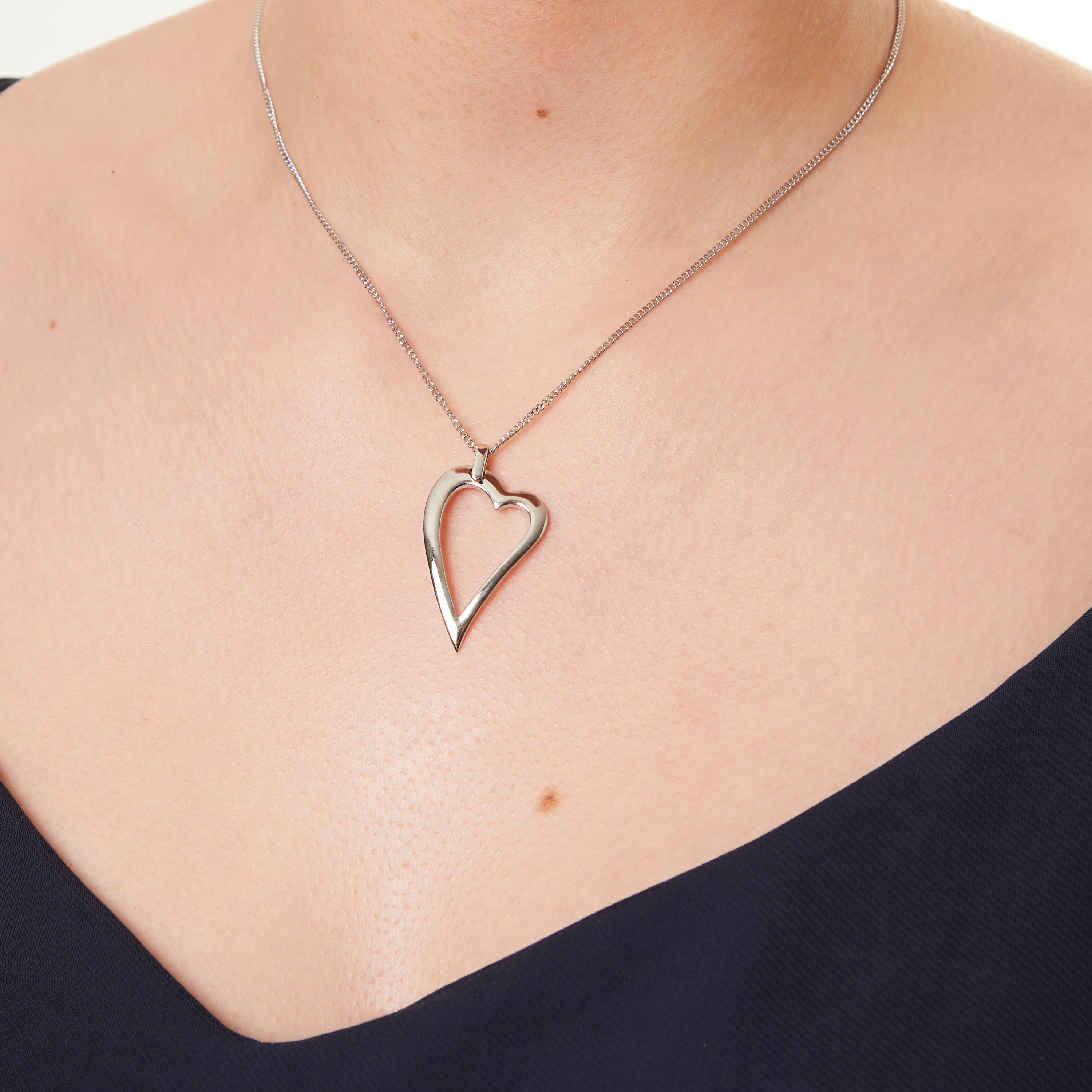 Sterling Silver Small Dali Heart Pendant