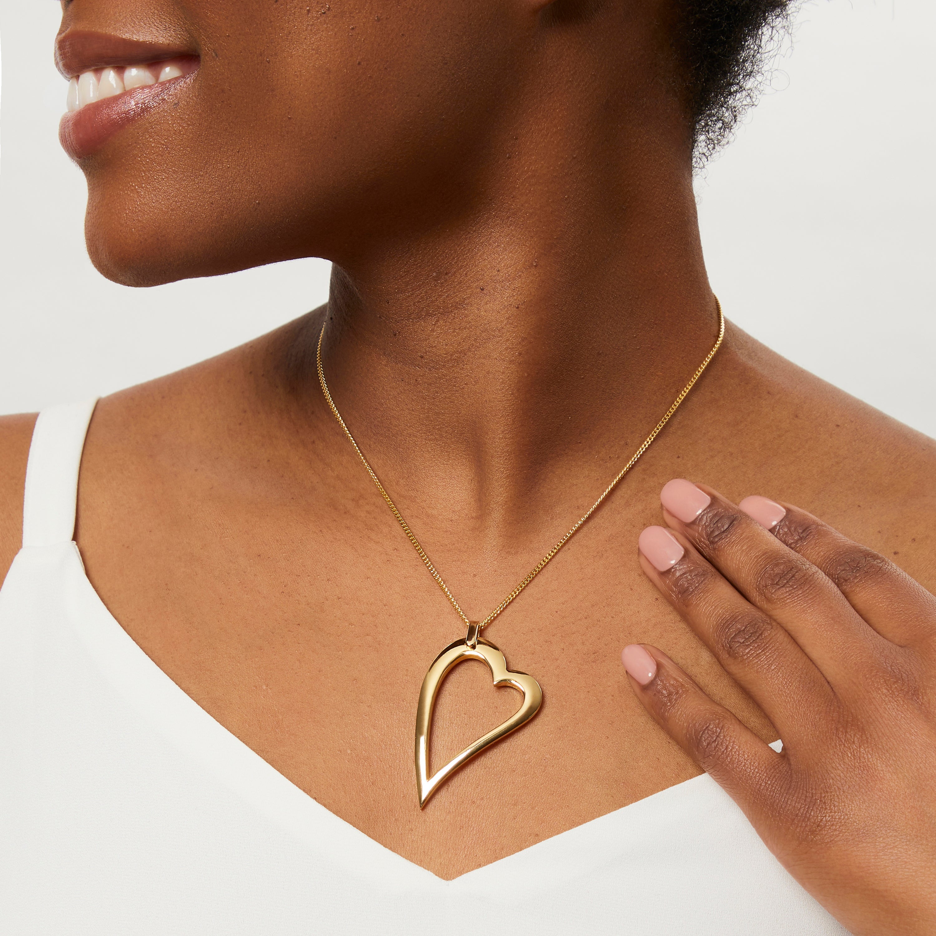 Yellow Gold Large Dali Plain Heart Pendant