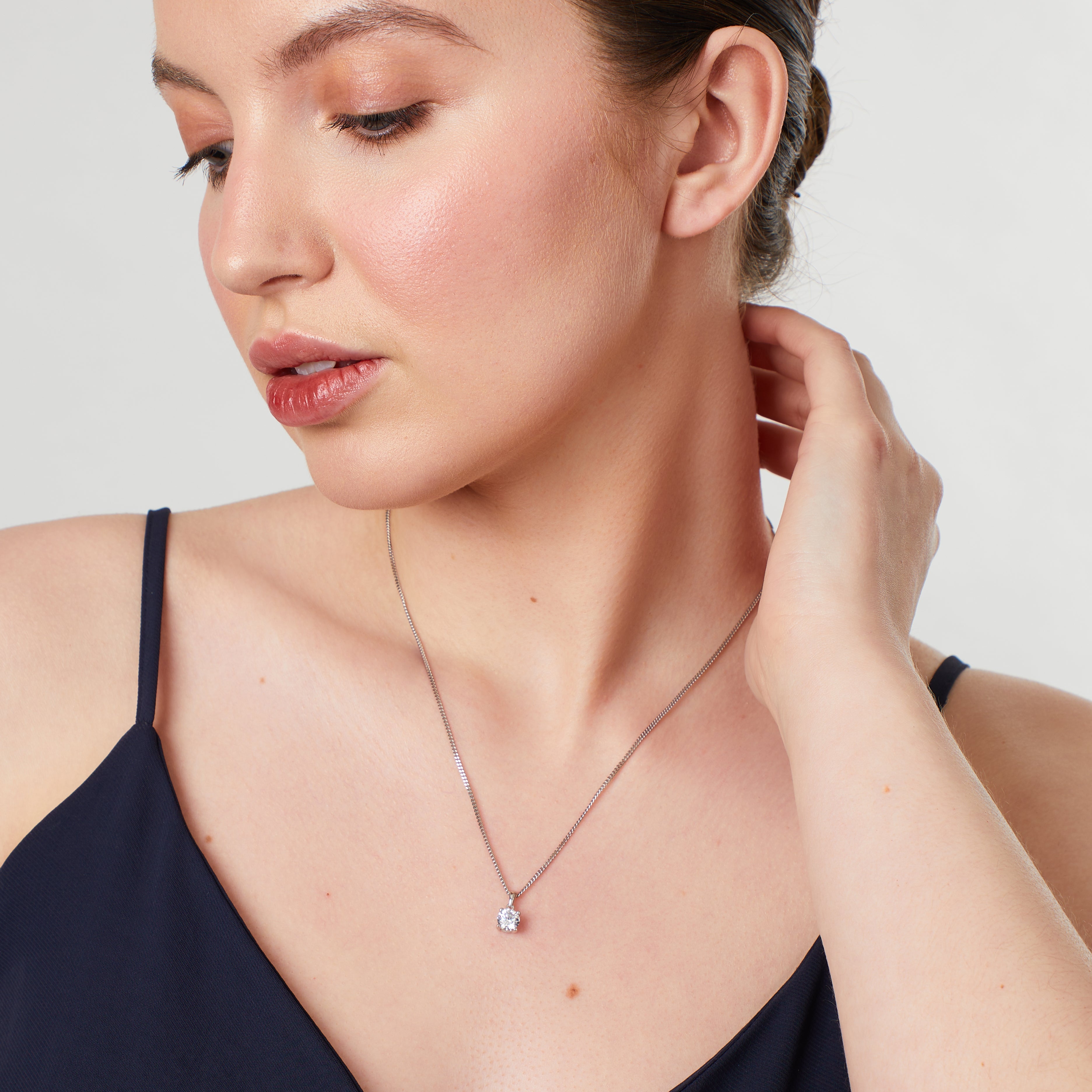 Sterling Silver One Carat Pendant