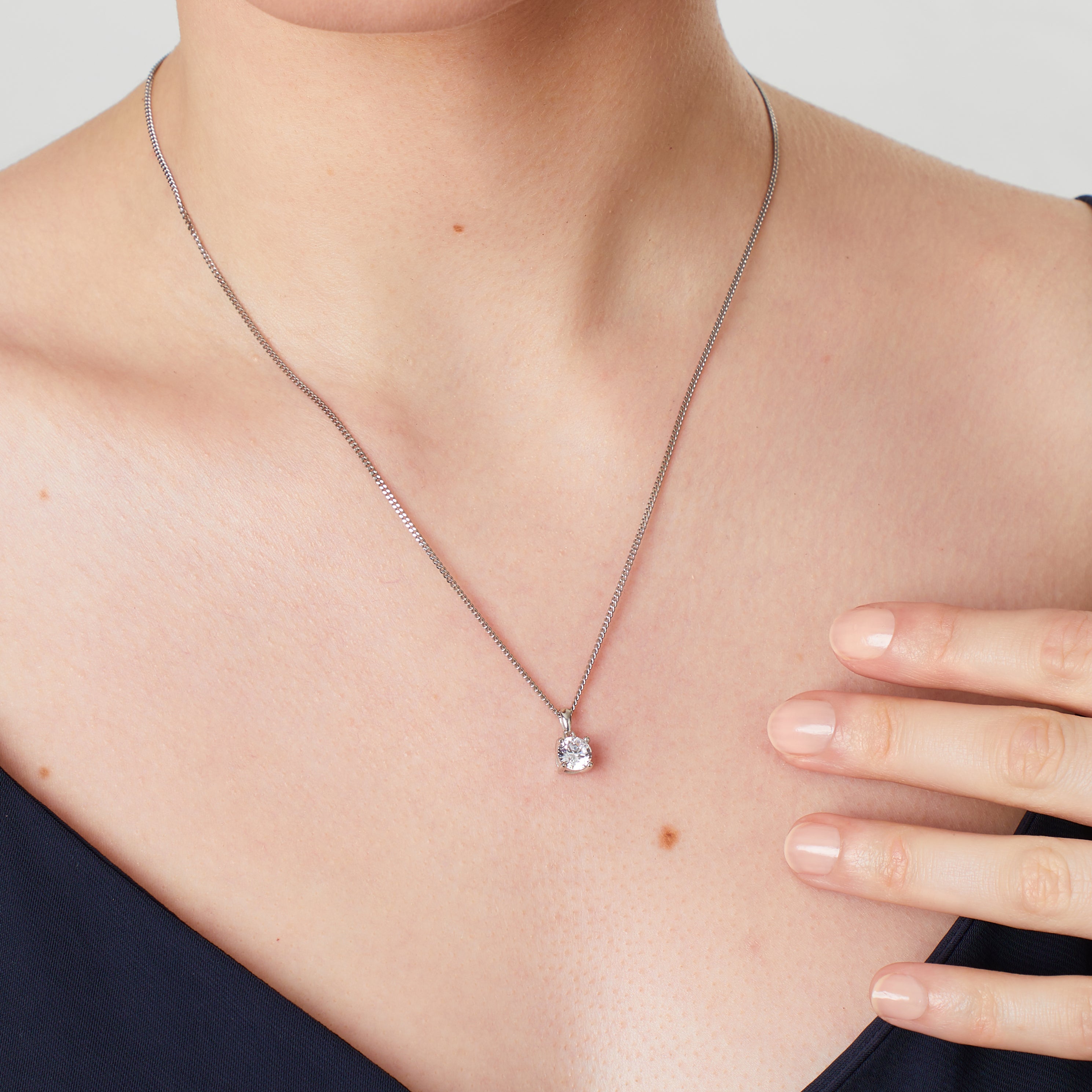 Sterling Silver One Carat Pendant