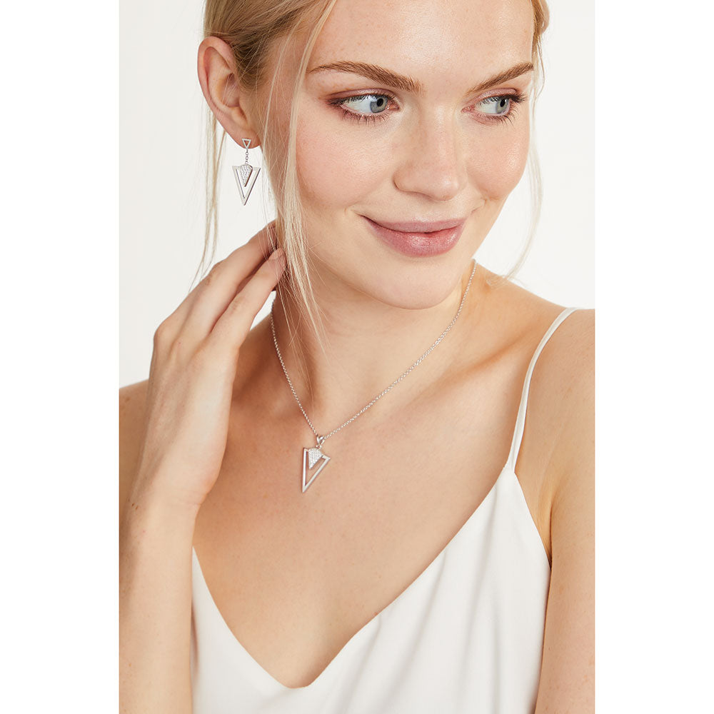 Sterling Silver Drop Earrings Art Deco Style