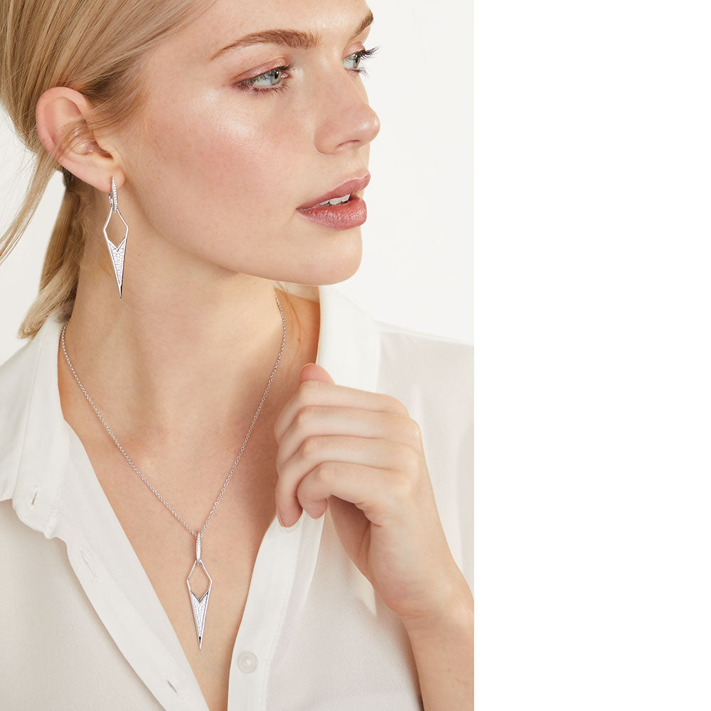 Sterling Silver Necklace -Art Deco Style