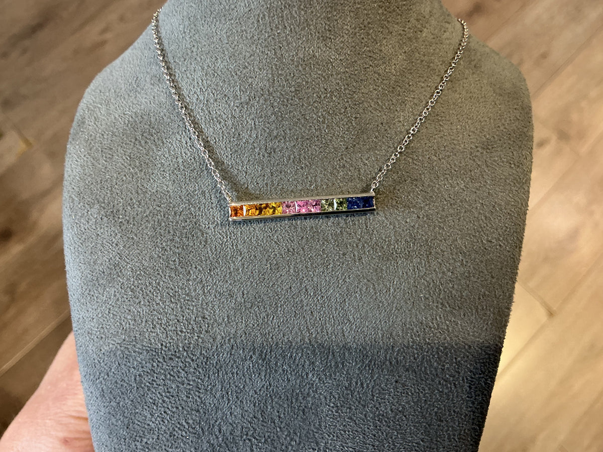 Sapphire bar pendant