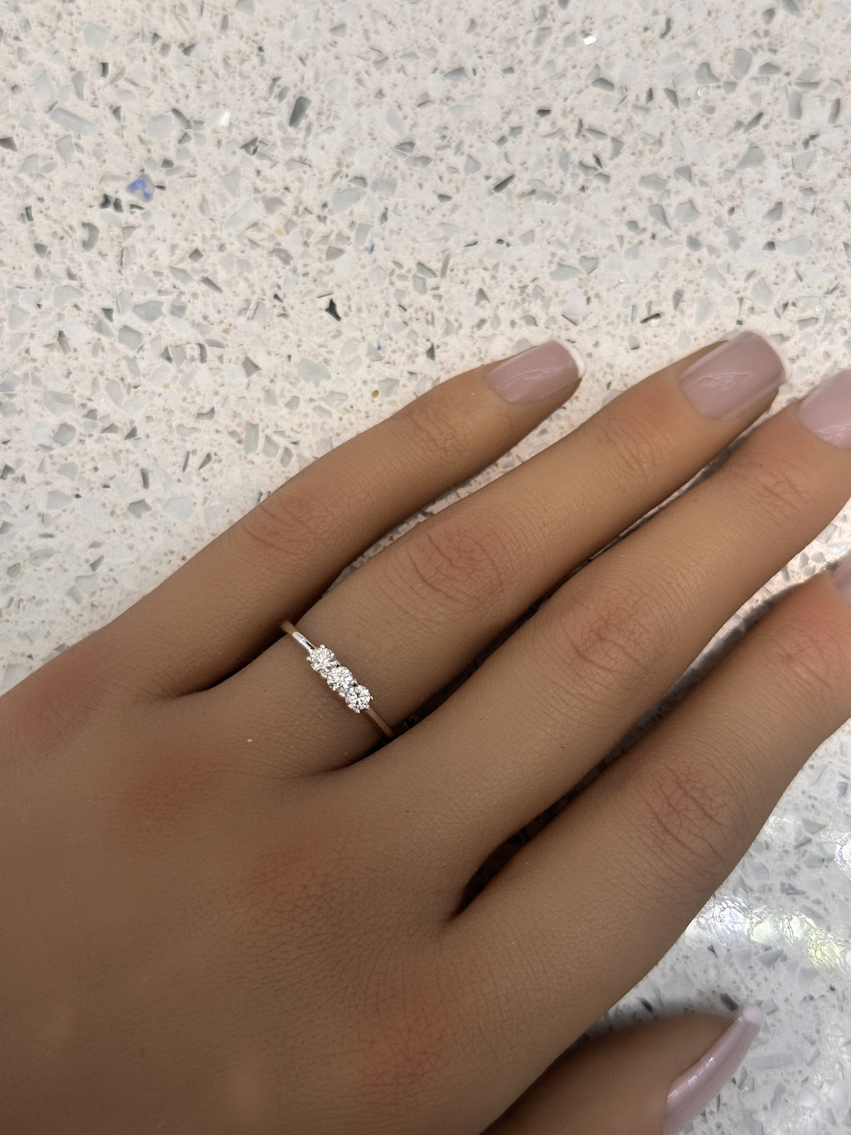 Platinum Round 3 stone 0.30ct Diamond Engagement Ring