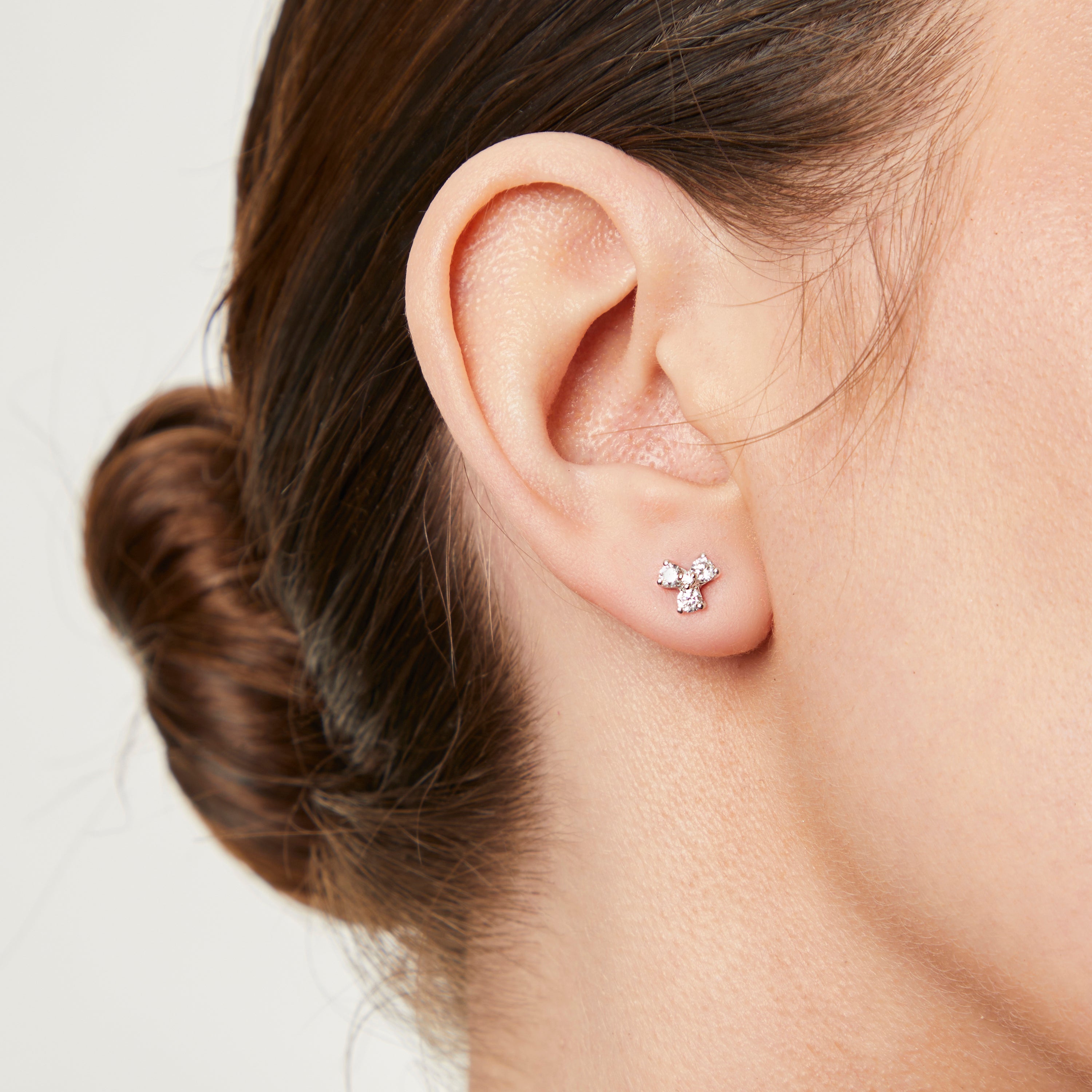 Sterling Silver Three Point Petal Earrings