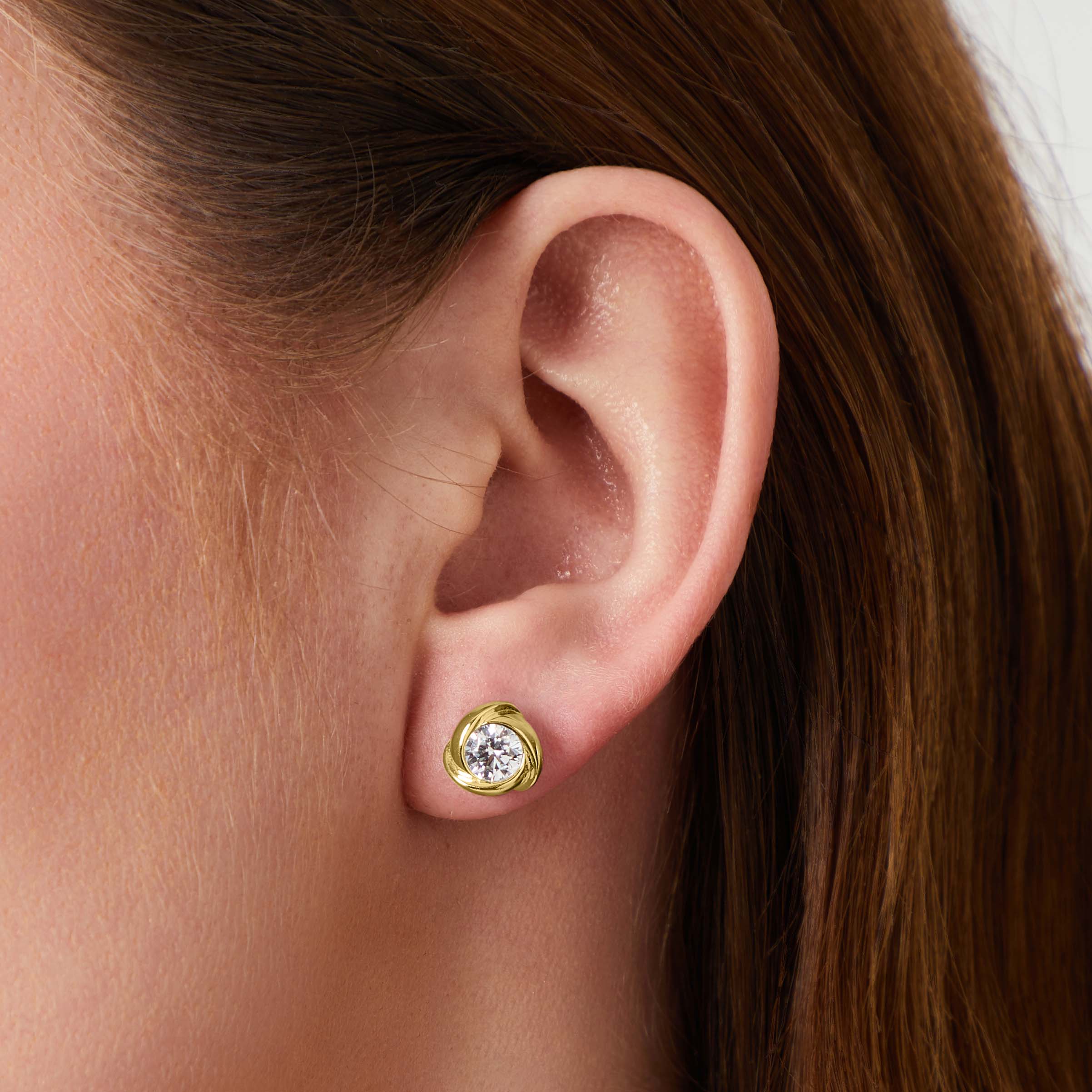Gold Vermeil Twisted Stud Earring