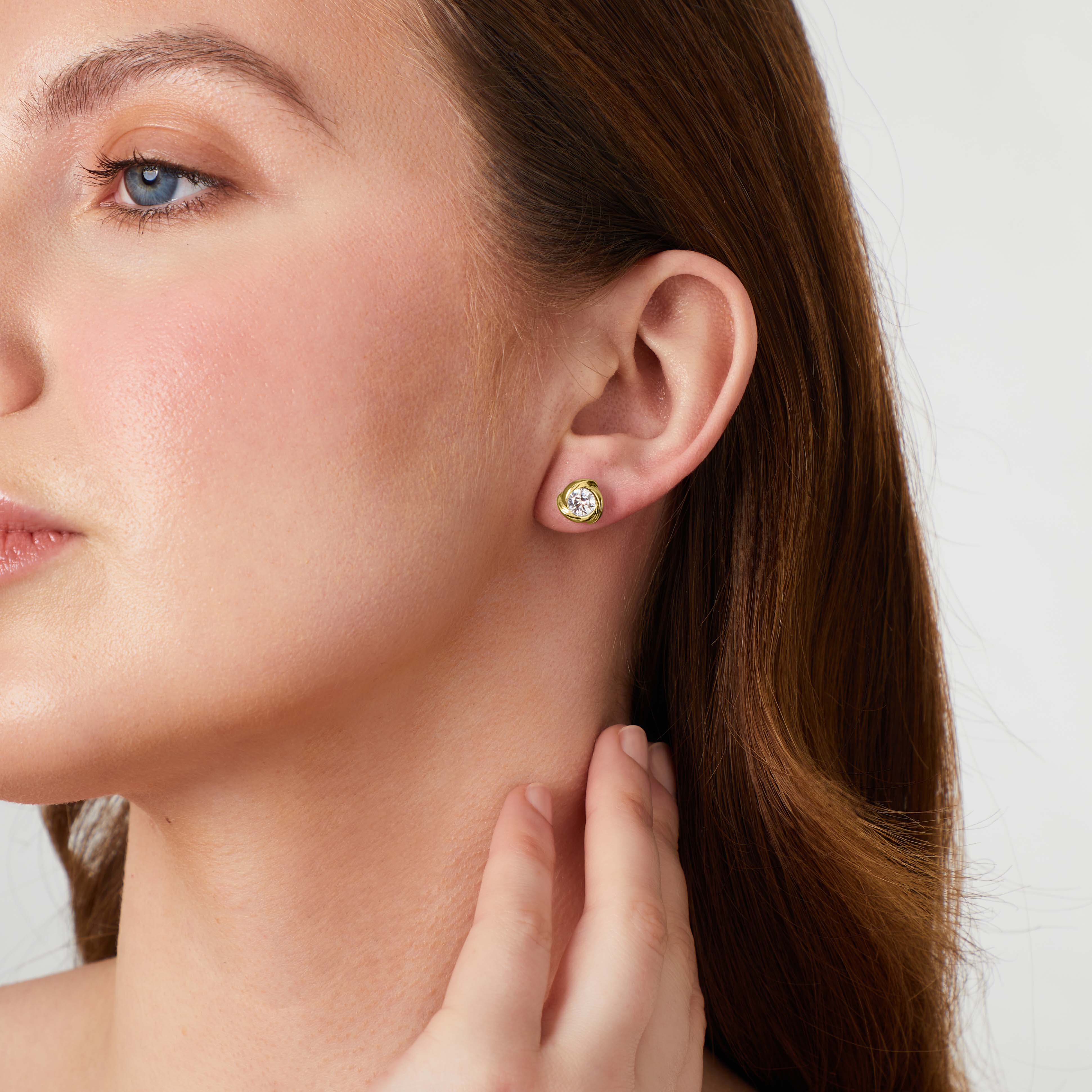 Gold Vermeil Twisted Stud Earring