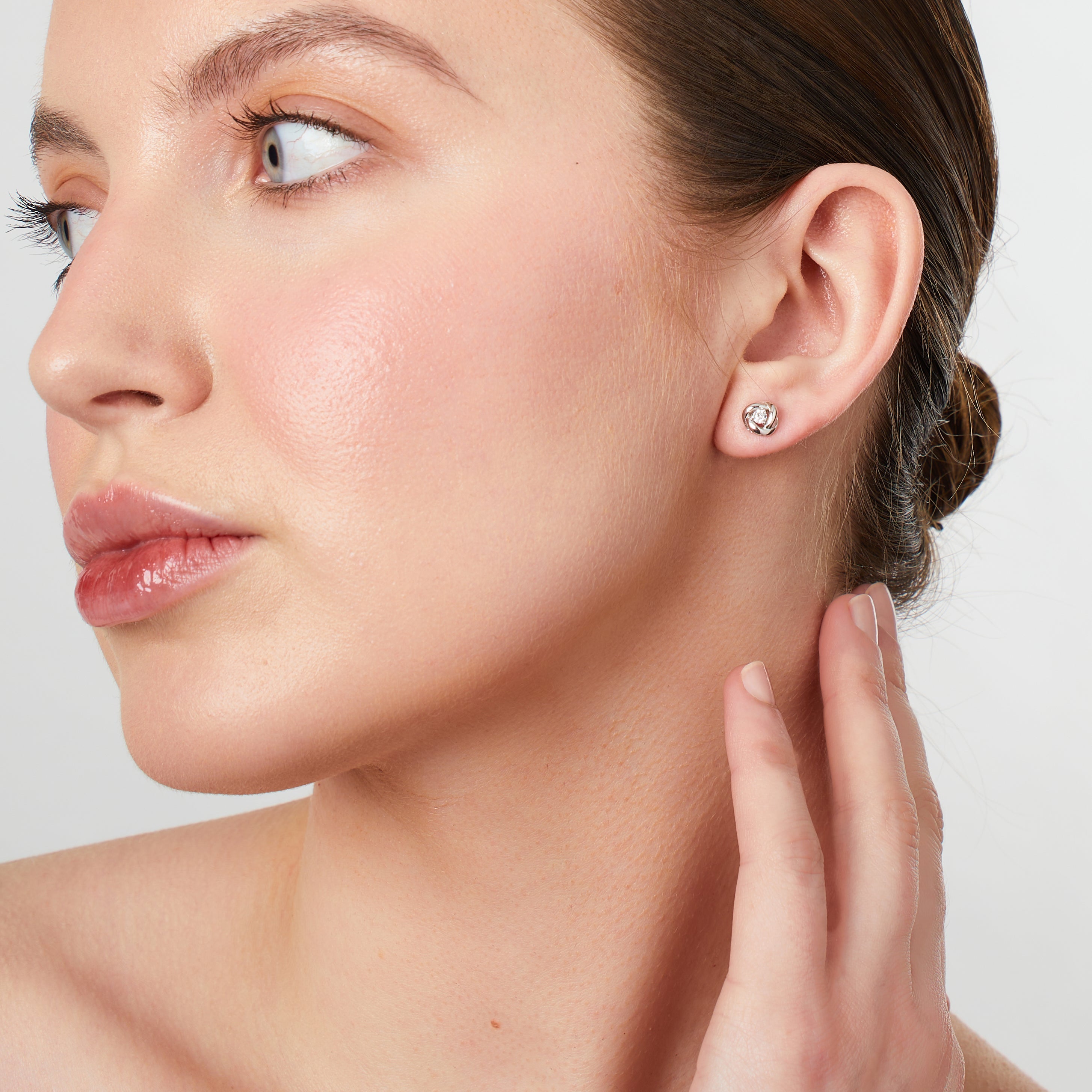 Sterling Silver Small Open Knot Stud Earrings
