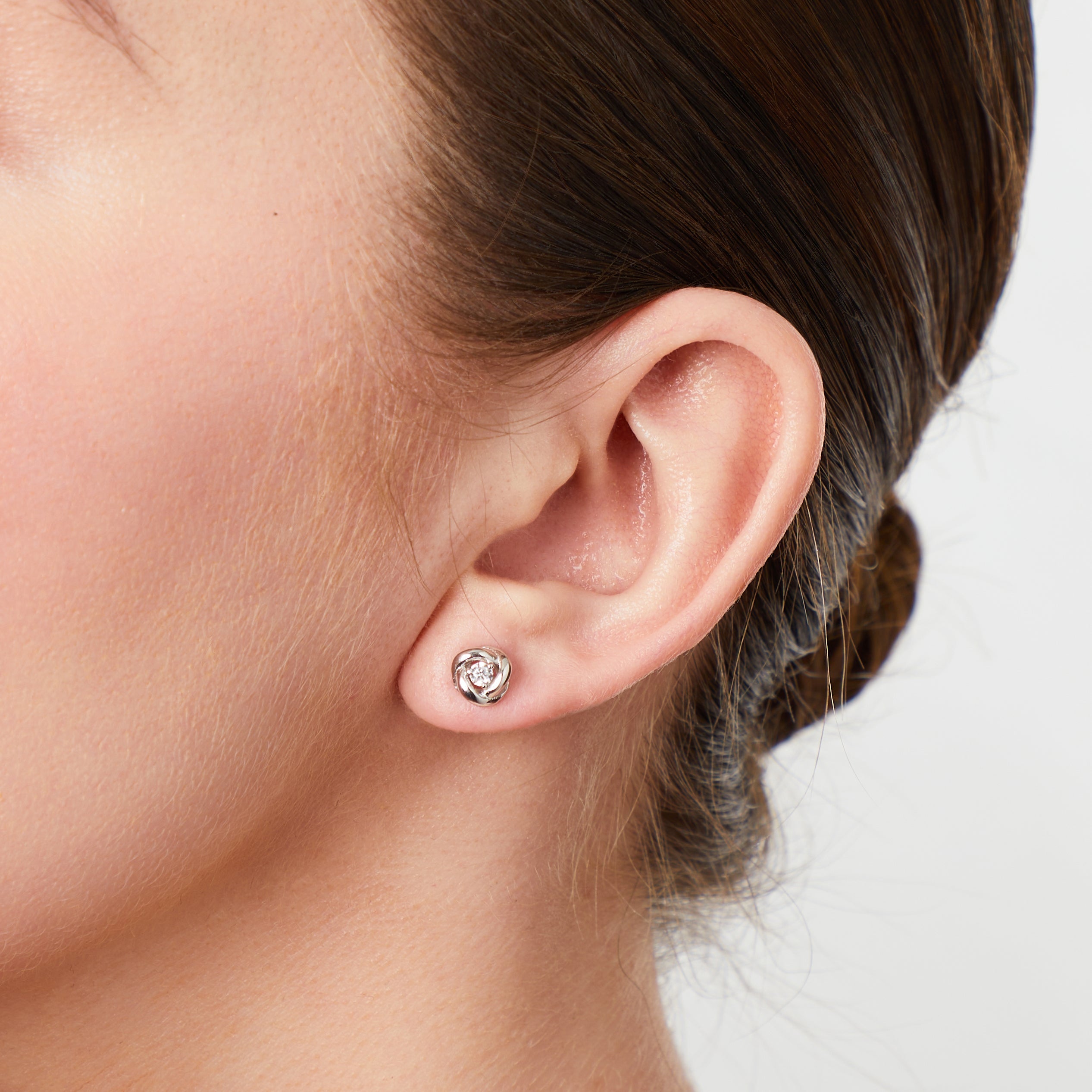 Sterling Silver Small Open Knot Stud Earrings