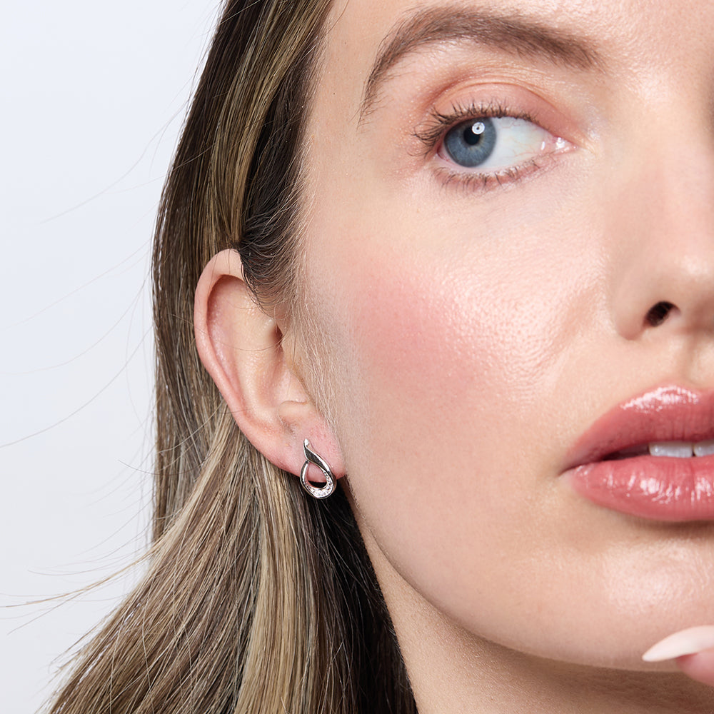 Sterling Silver Teardrop Stud Earrings