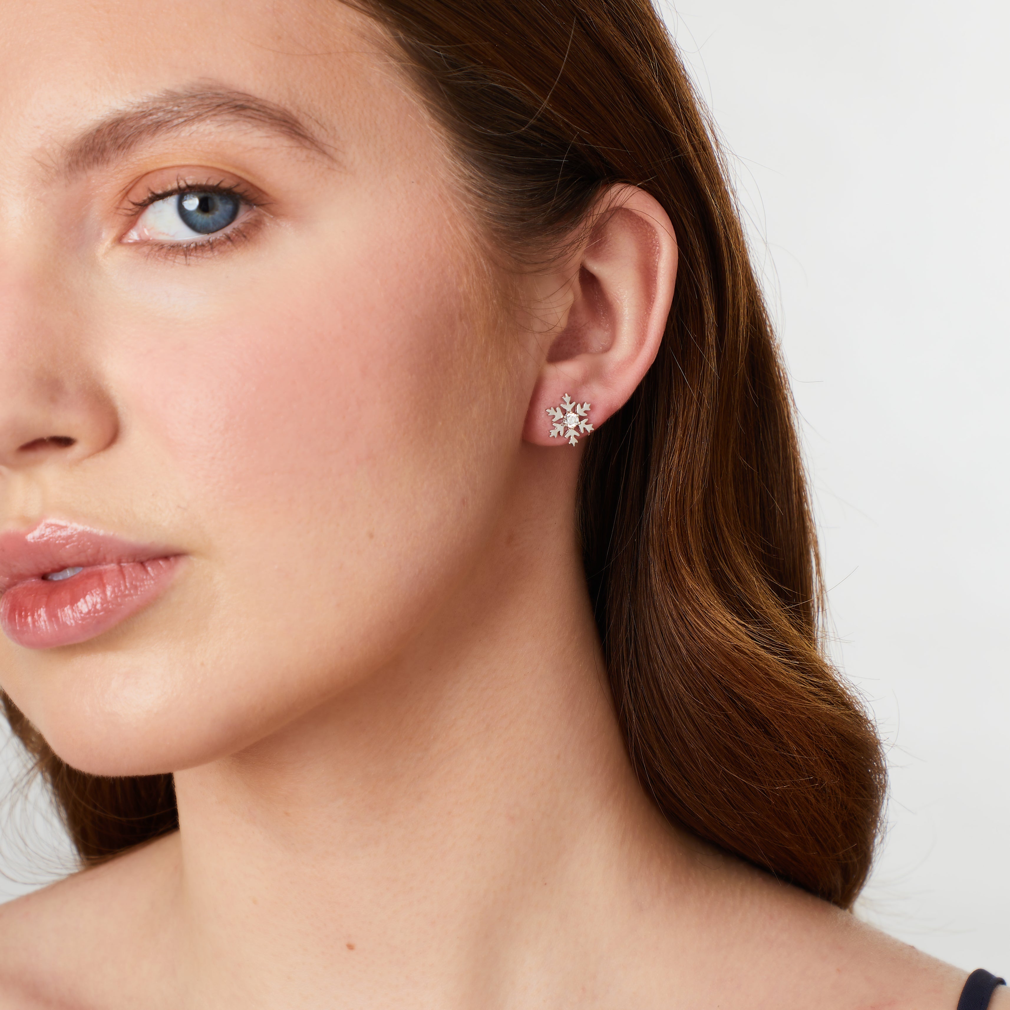 Sterling Silver Polished Snowflake Earrings