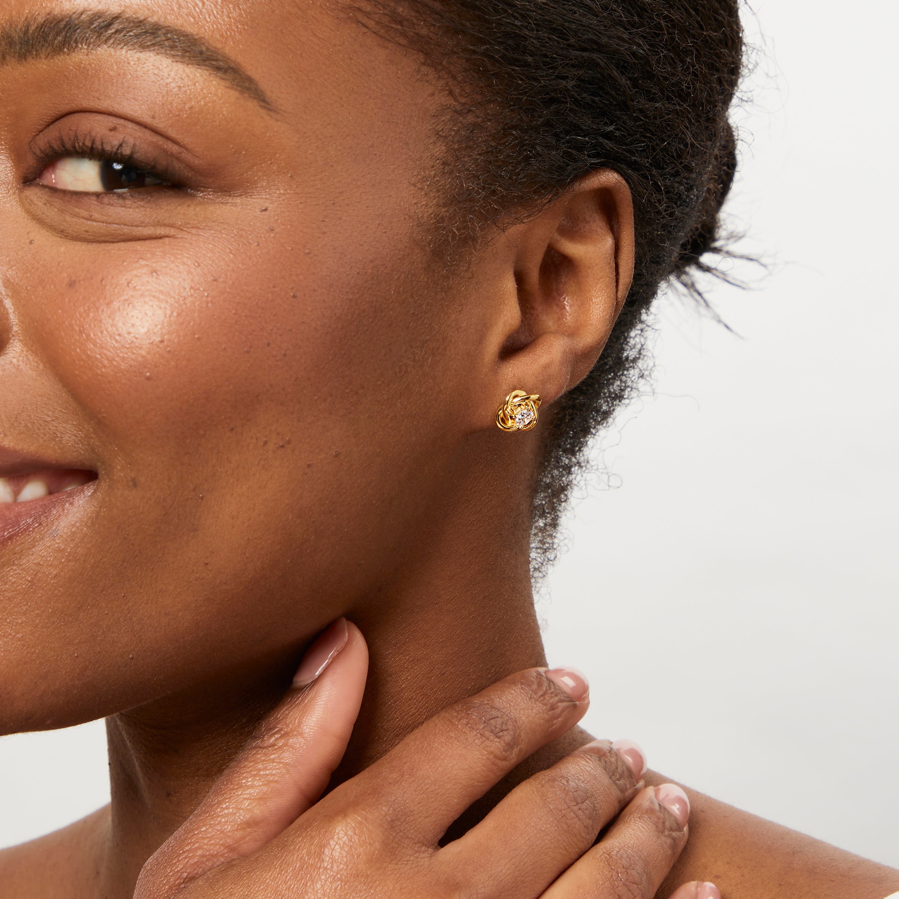 Gold Vermeil Woven Stud Earrings