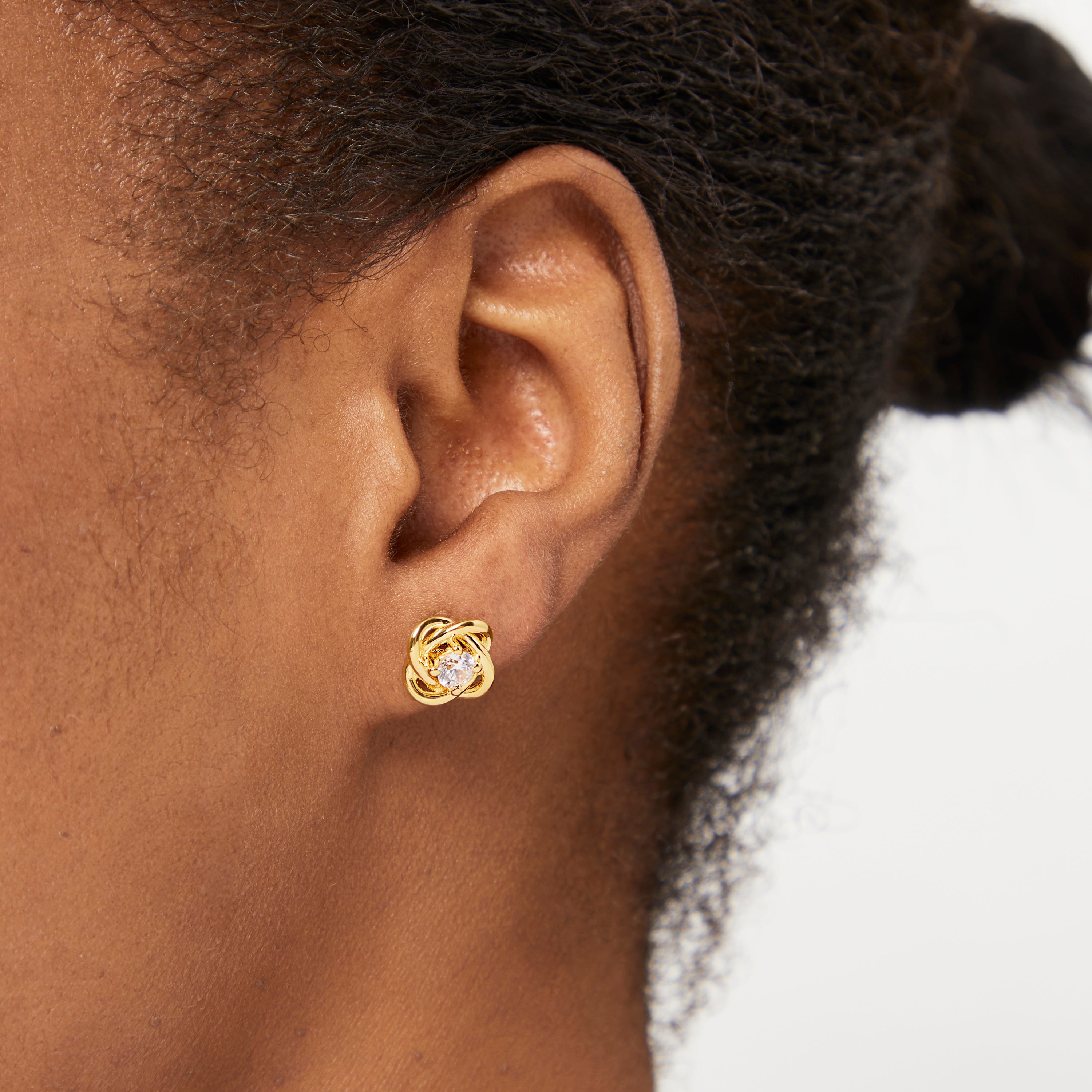 Gold Vermeil Woven Stud Earrings