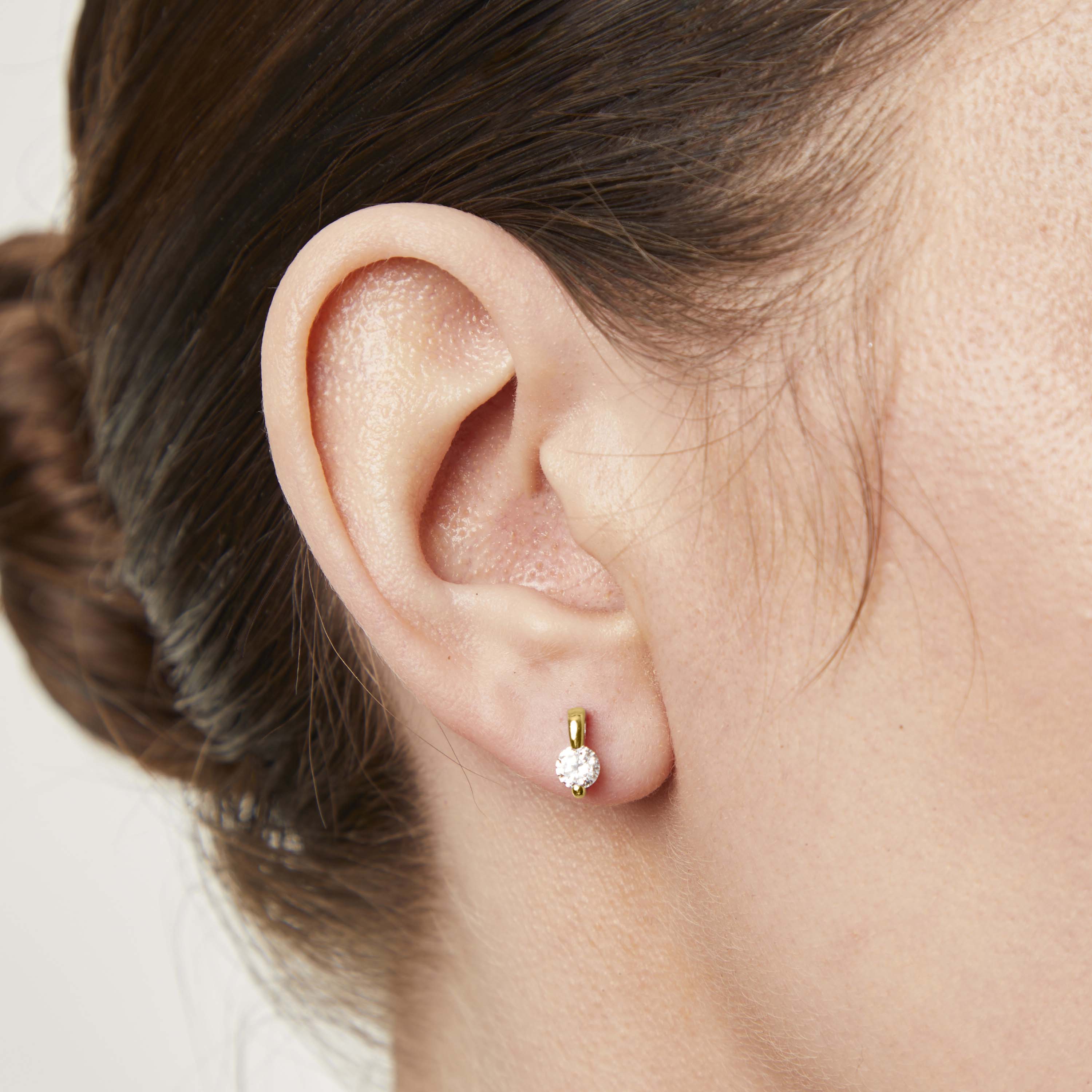 Gold Vermeil 2 Claw Stud Earrings