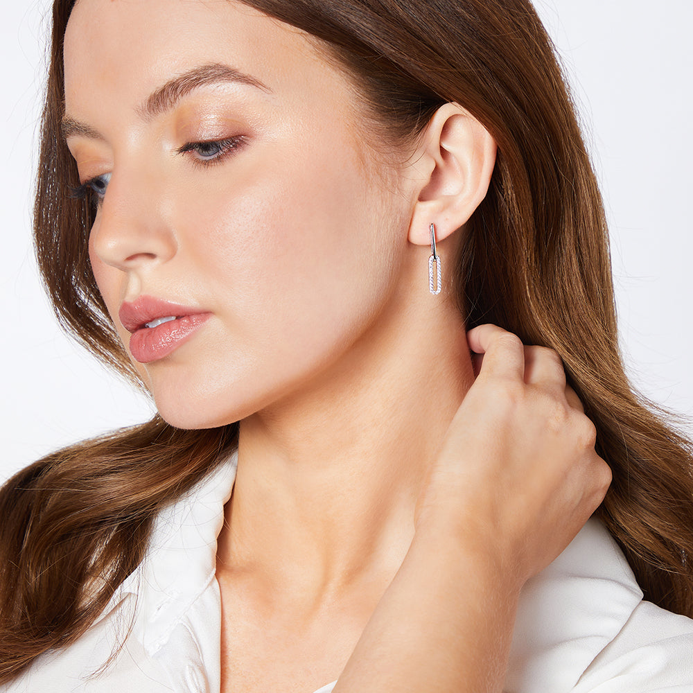 Sterling Silver Paperlink Drop Earrings