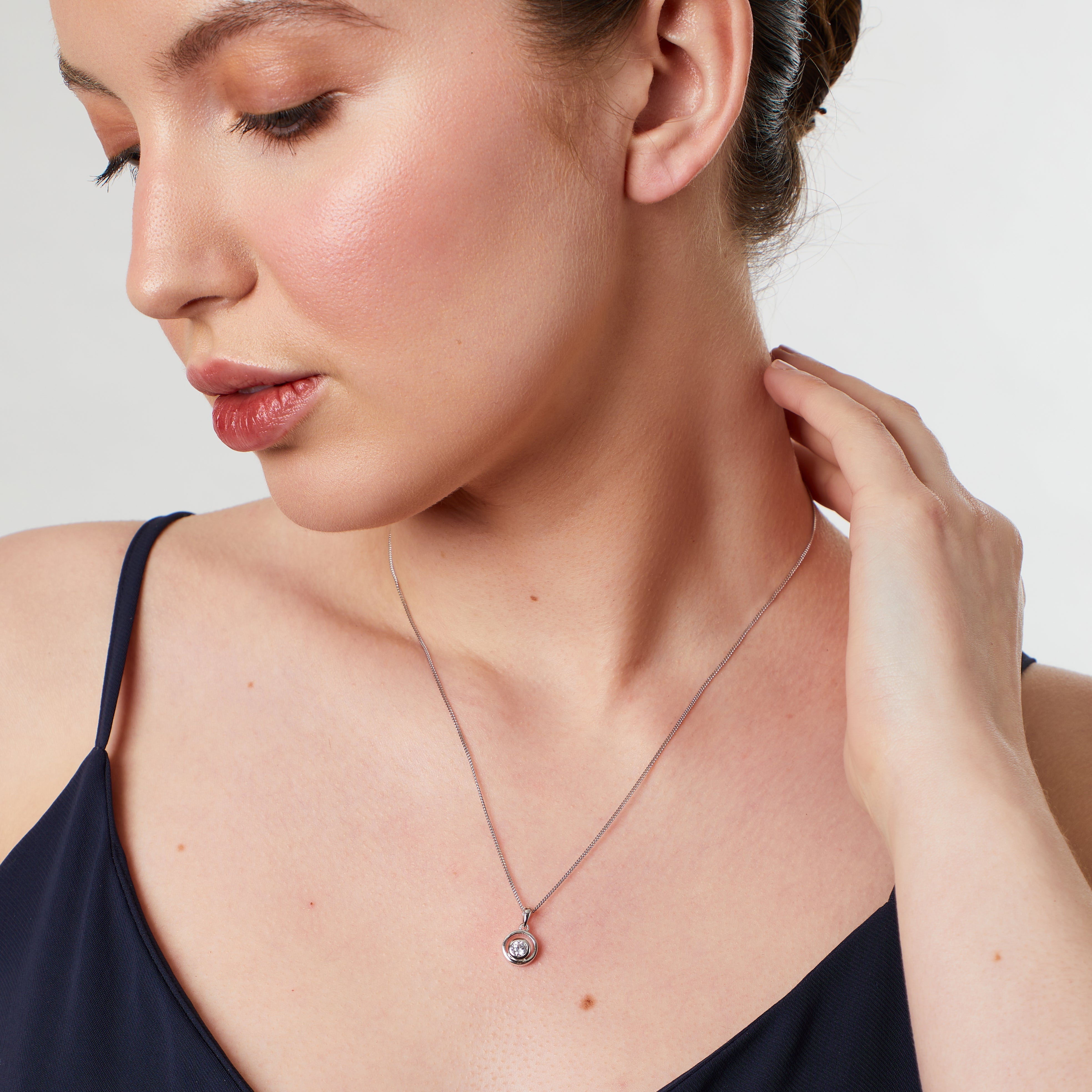 Sterling Silver Small Circle Drop Pendant