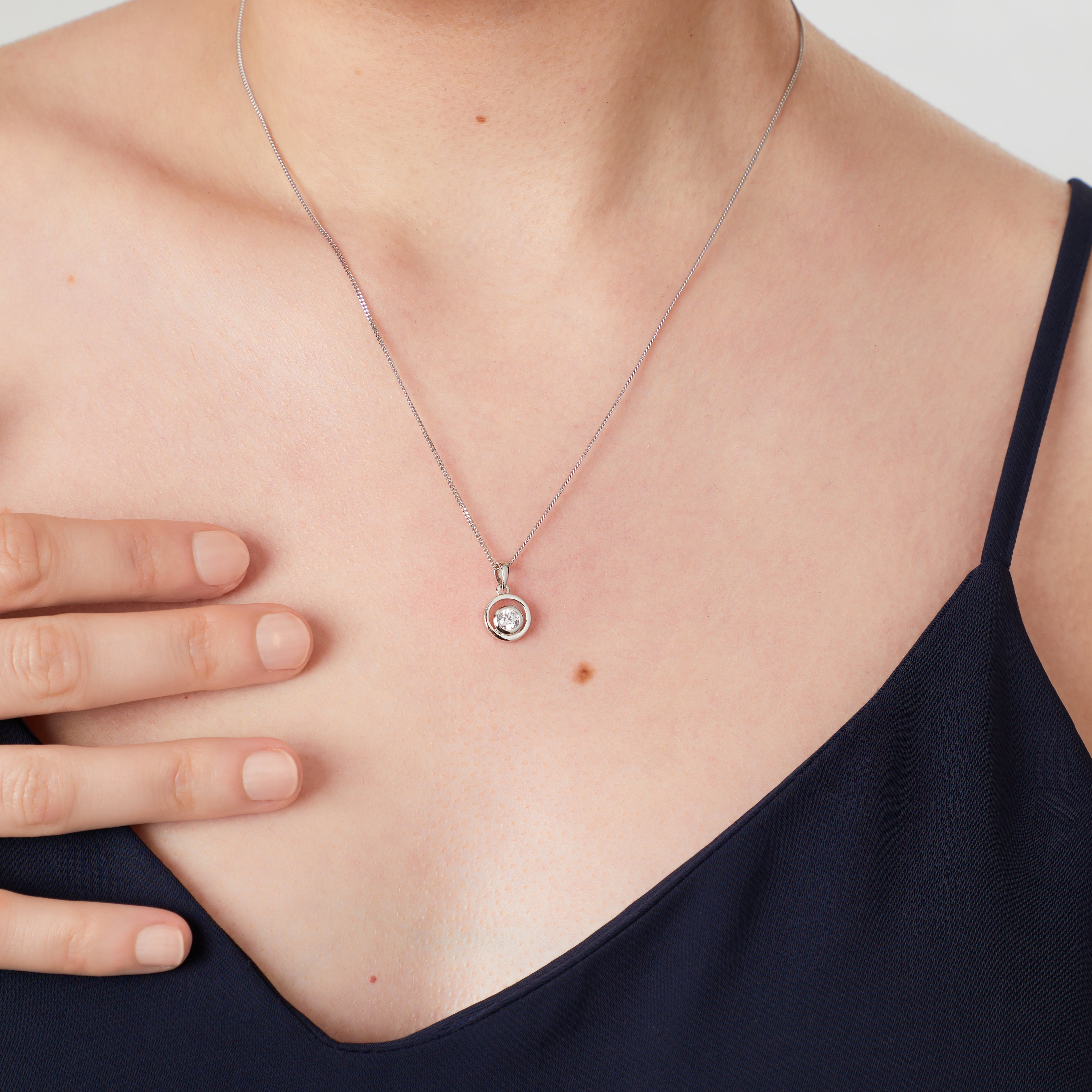 Sterling Silver Small Circle Drop Pendant
