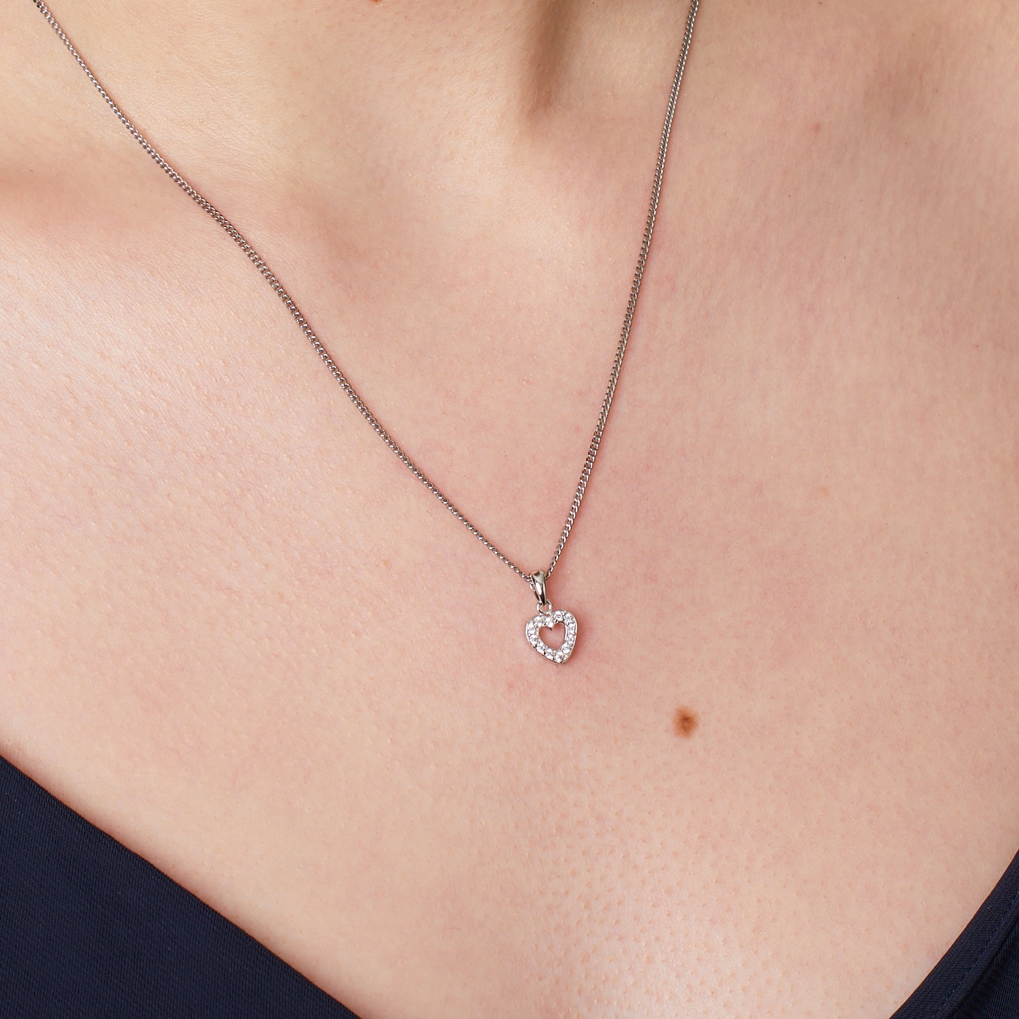 Sterling Silver Small Open Heart Pendant