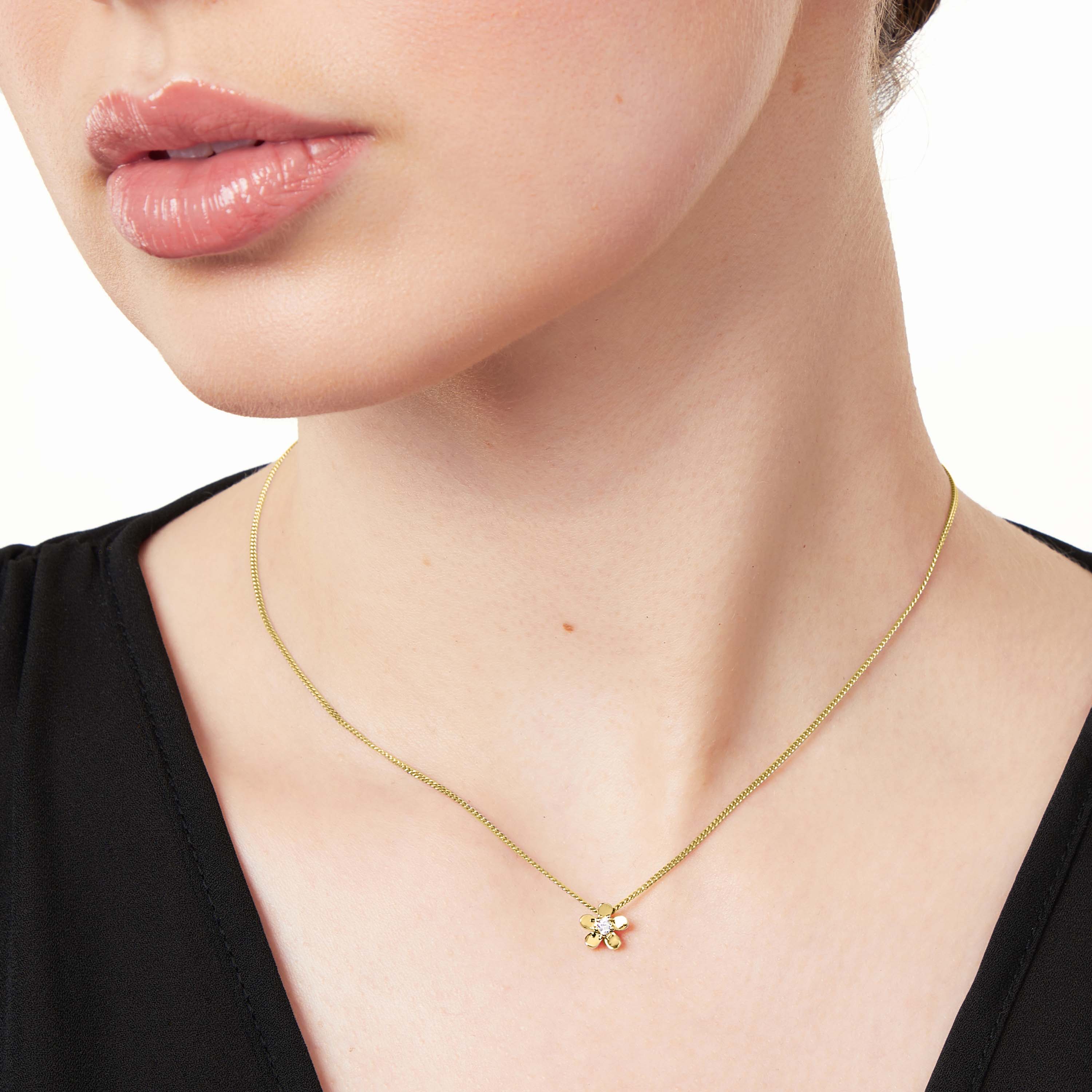 Gold Vermeil Five Petal Flower Pendant