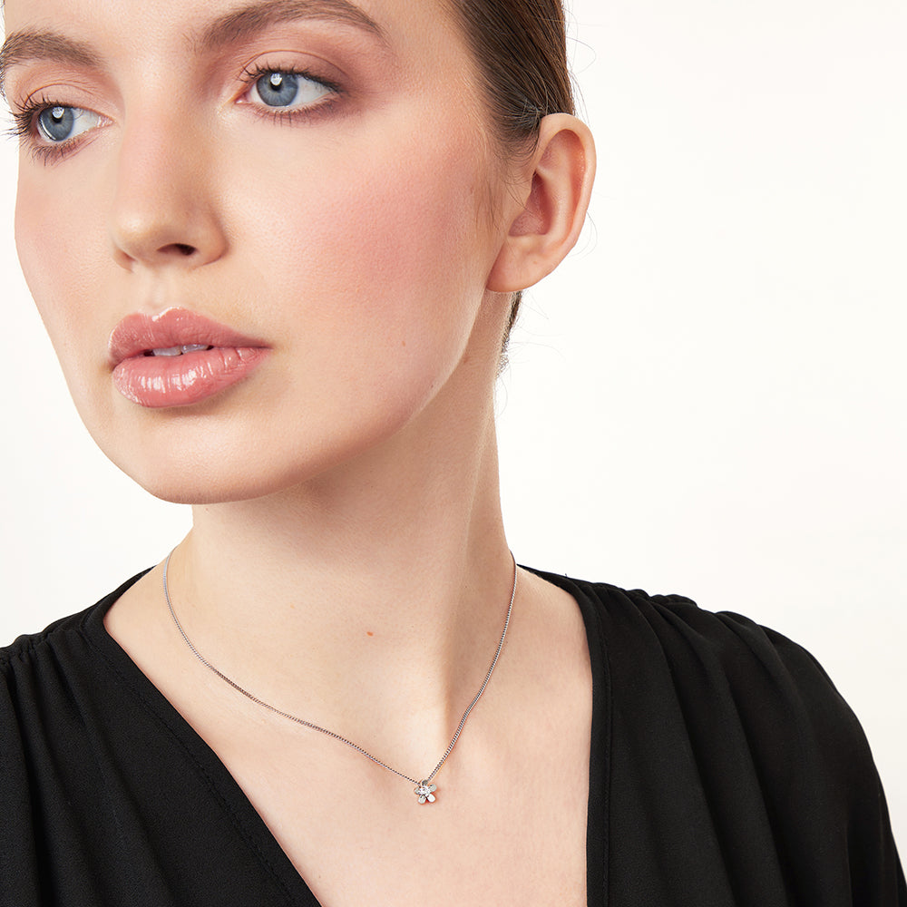 Sterling Silver Five Petal Flower Pendant