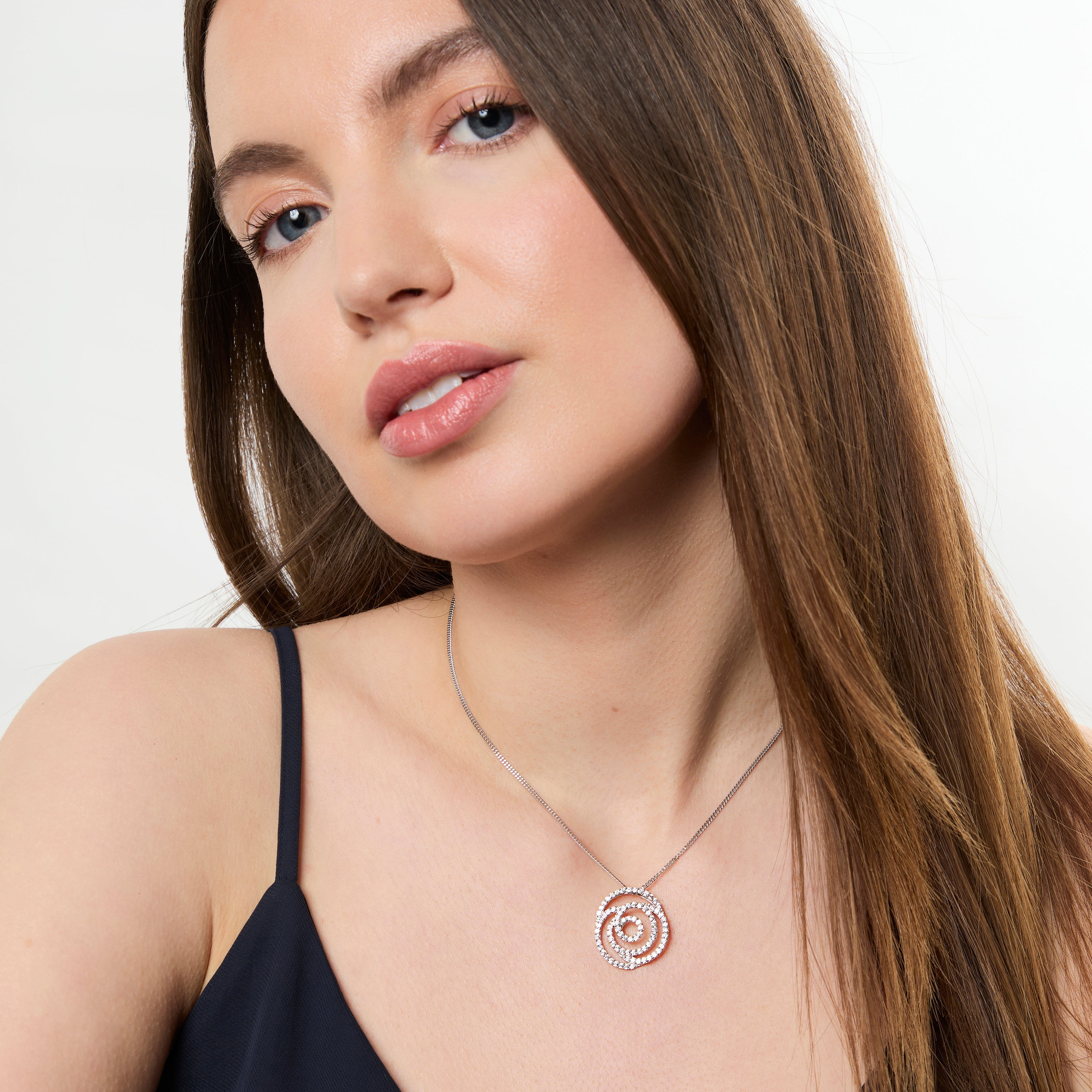 Sterling Silver Rose Outline Pendant