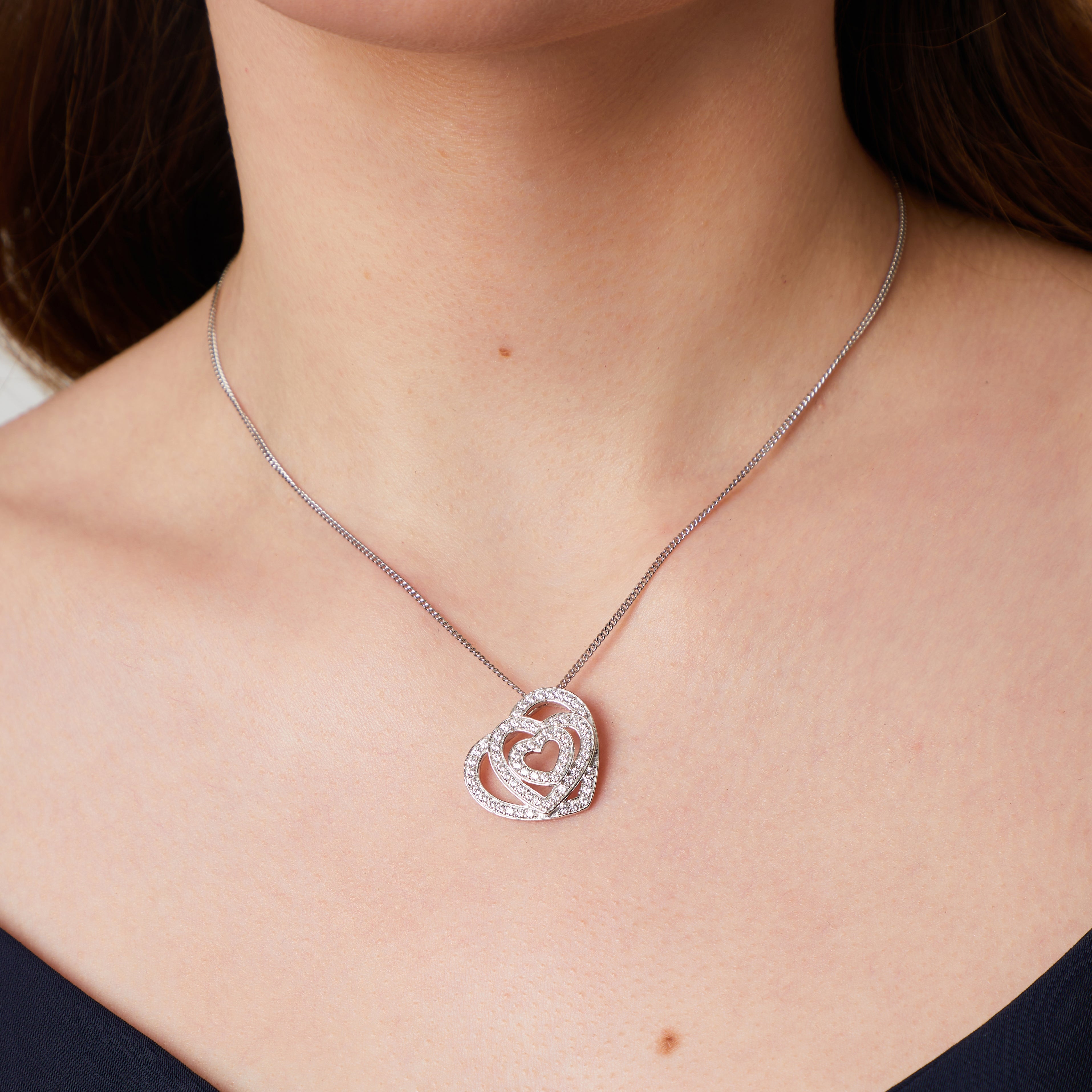 Sterling Silver Three Heart Pendant