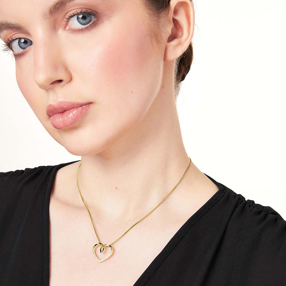 Gold Vermeil Half Set Twist Heart Pendant