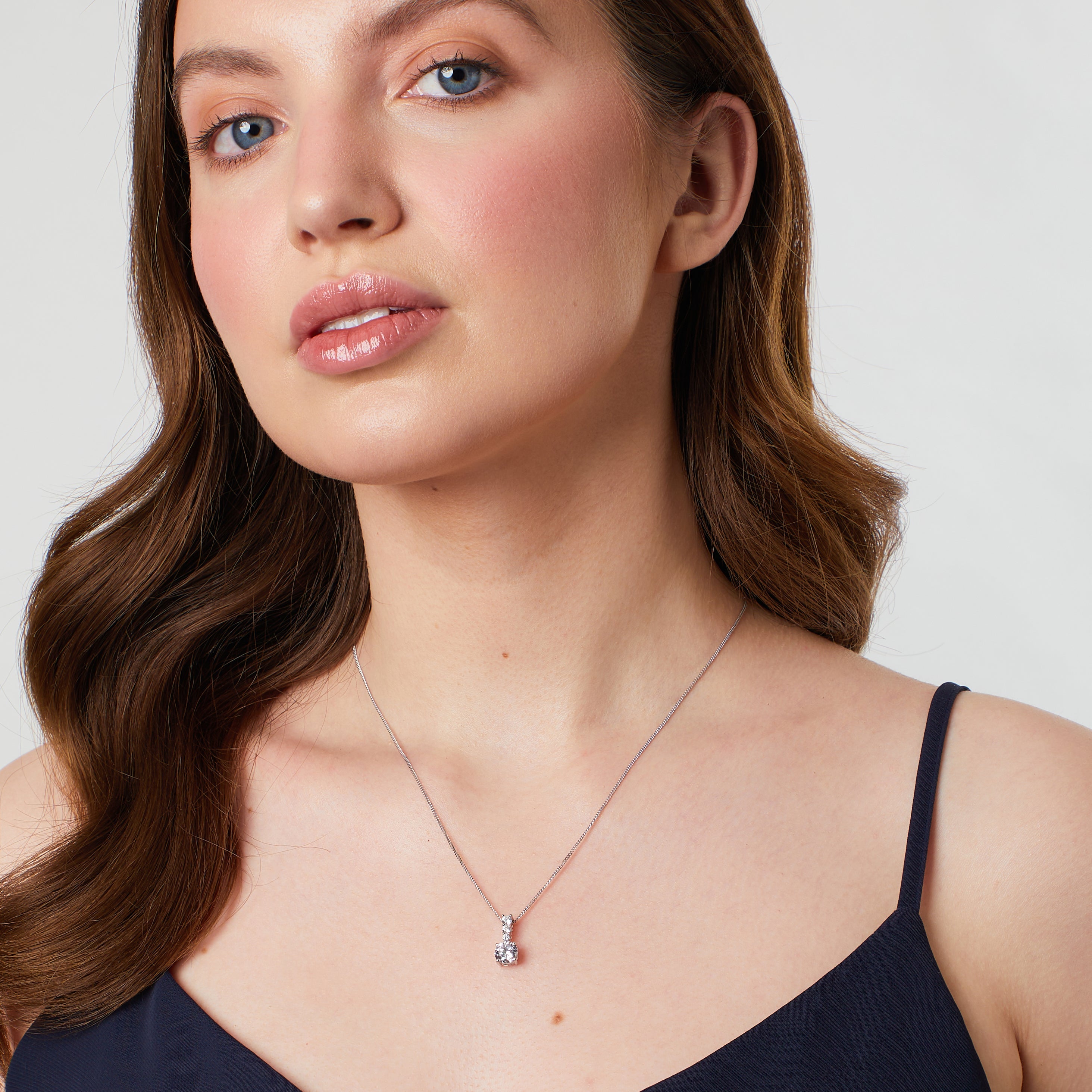 Sterling Silver Solitaire Stone Set Bale Pendant