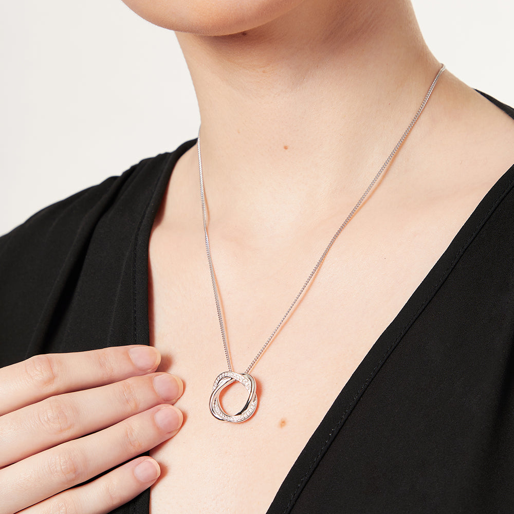 Sterling Silver Woven Circle Pendant