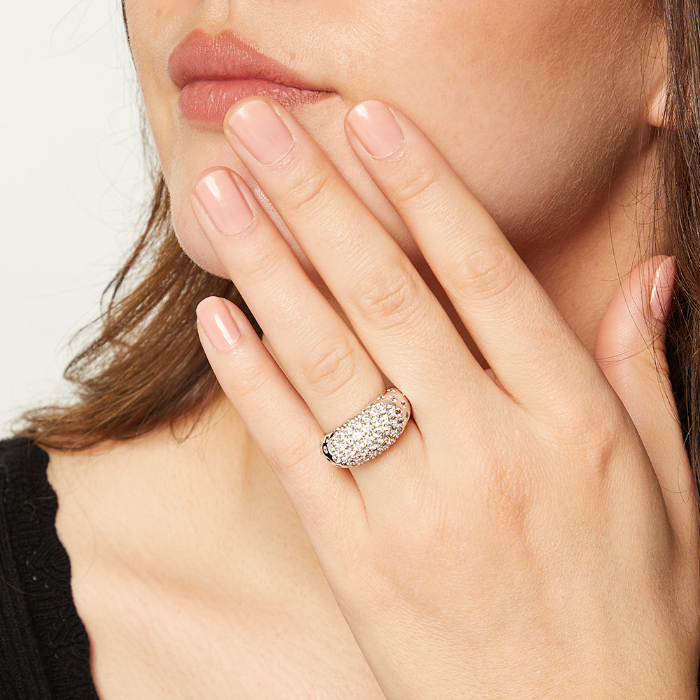 Sterling Silver Scattered Dome Ring