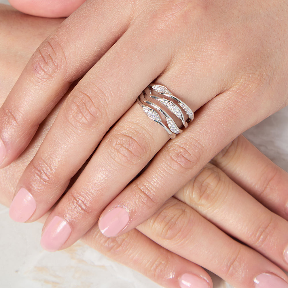 Sterling Silver Four Open Twisted Band Ring