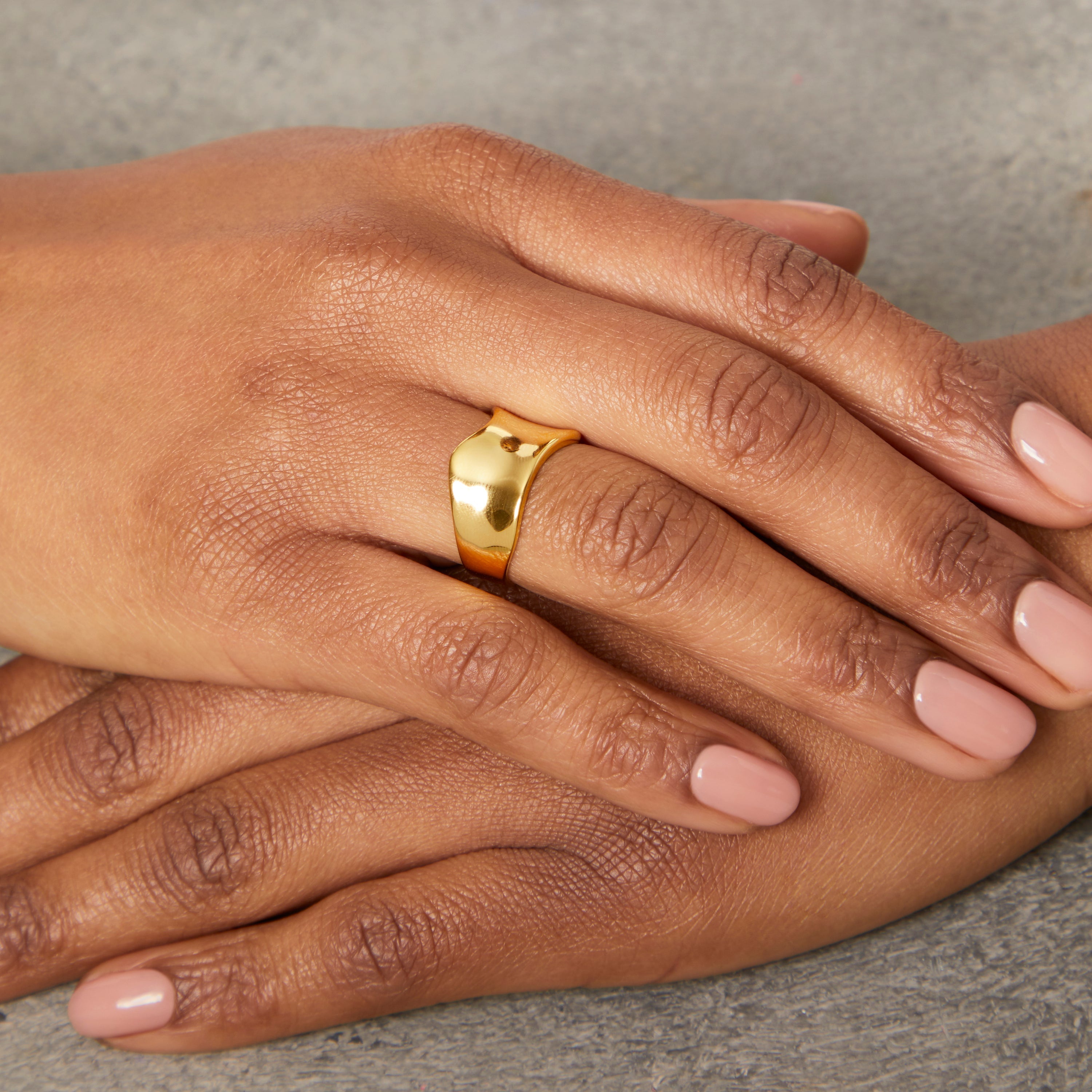 Yellow Gold Chunky Wave Ring