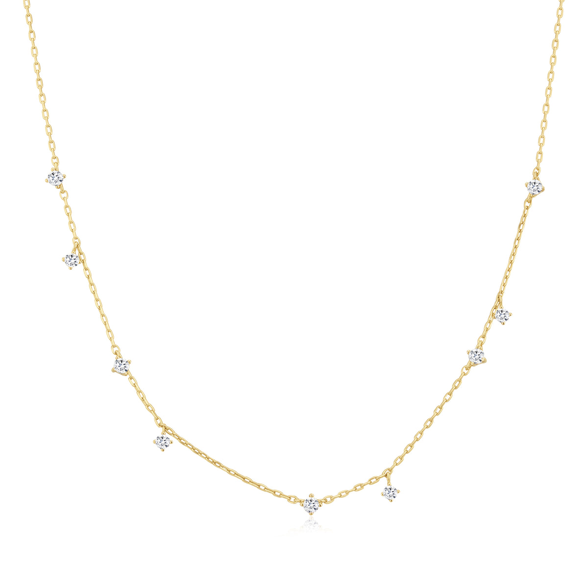 Gold Scattered Station Necklace