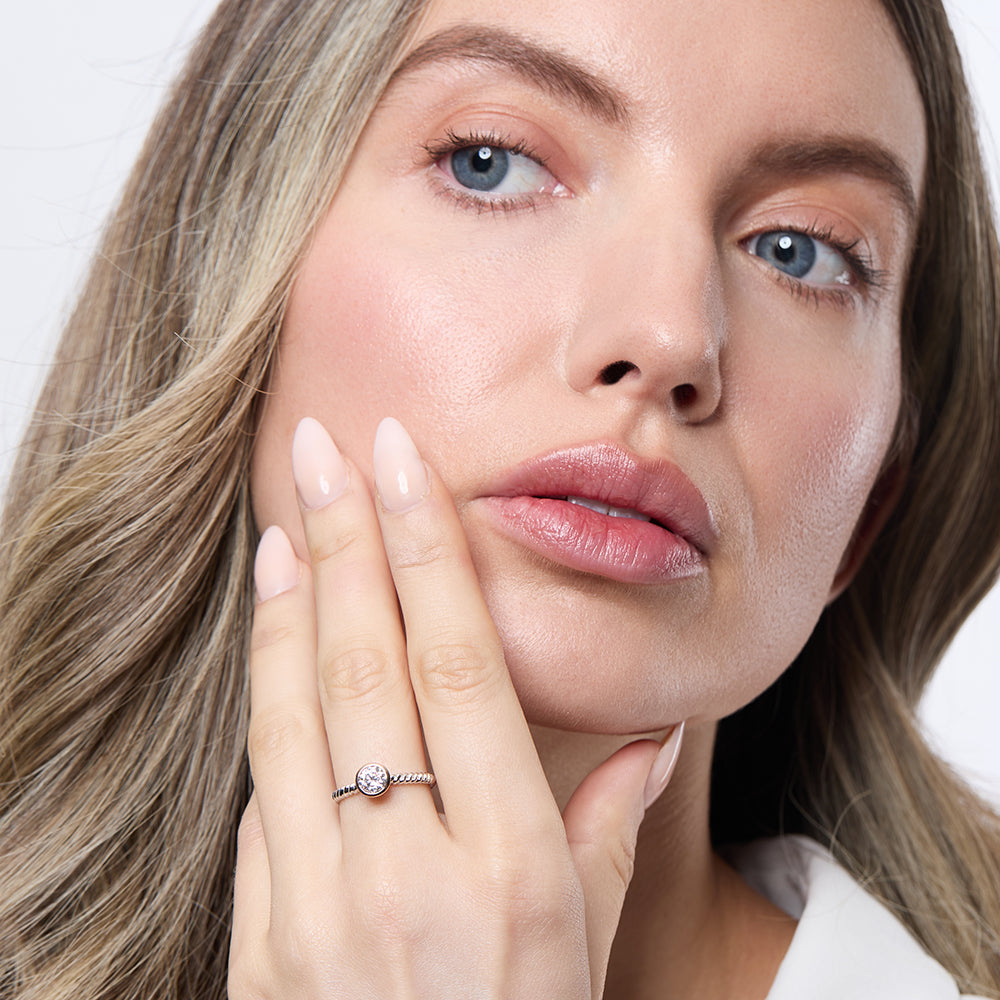 Sterling Silver Ring And Rose Gold Ring