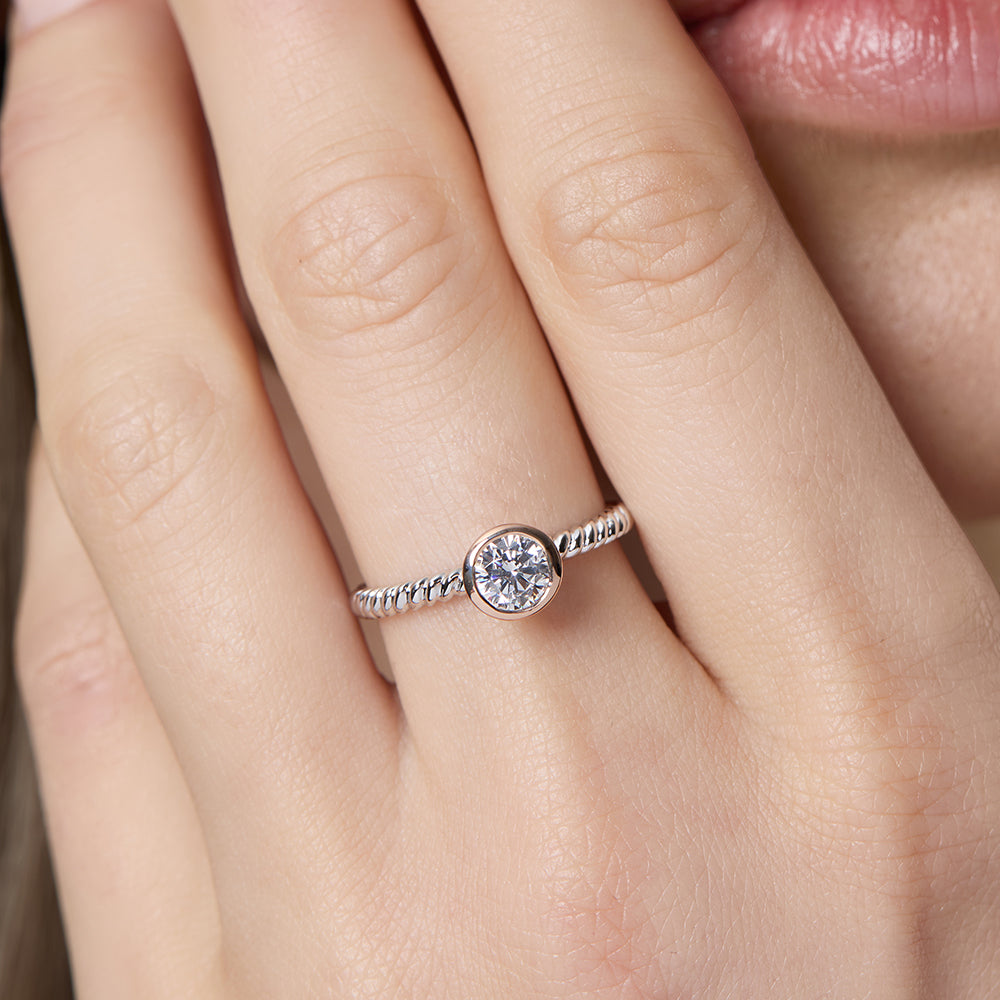 Sterling Silver Ring And Rose Gold Ring